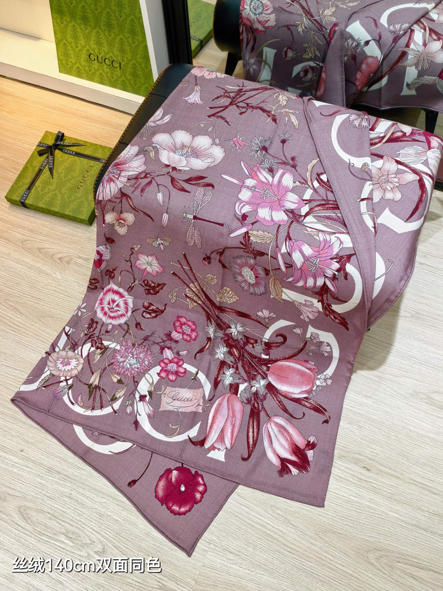 ❄RGC2519双面同色 140x140cm 70%羊绒30%真丝古驰《》