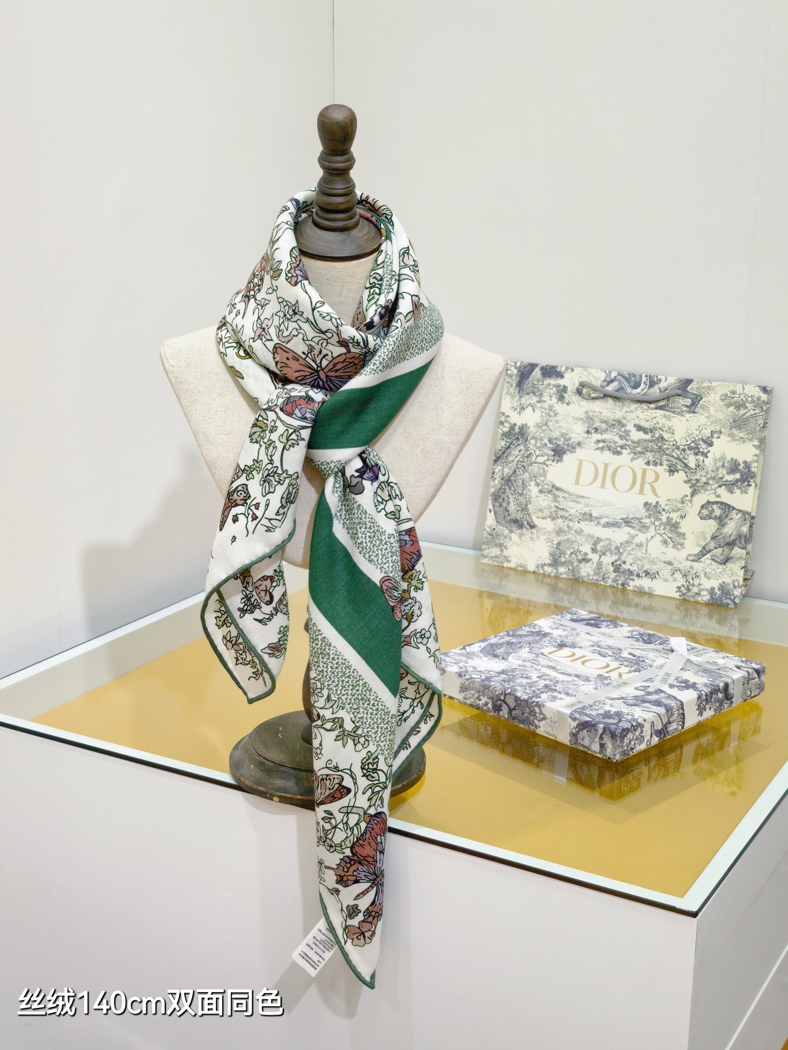 ❄RDO2532双面同色 140x140cm 70%羊绒30%真丝迪奥《》