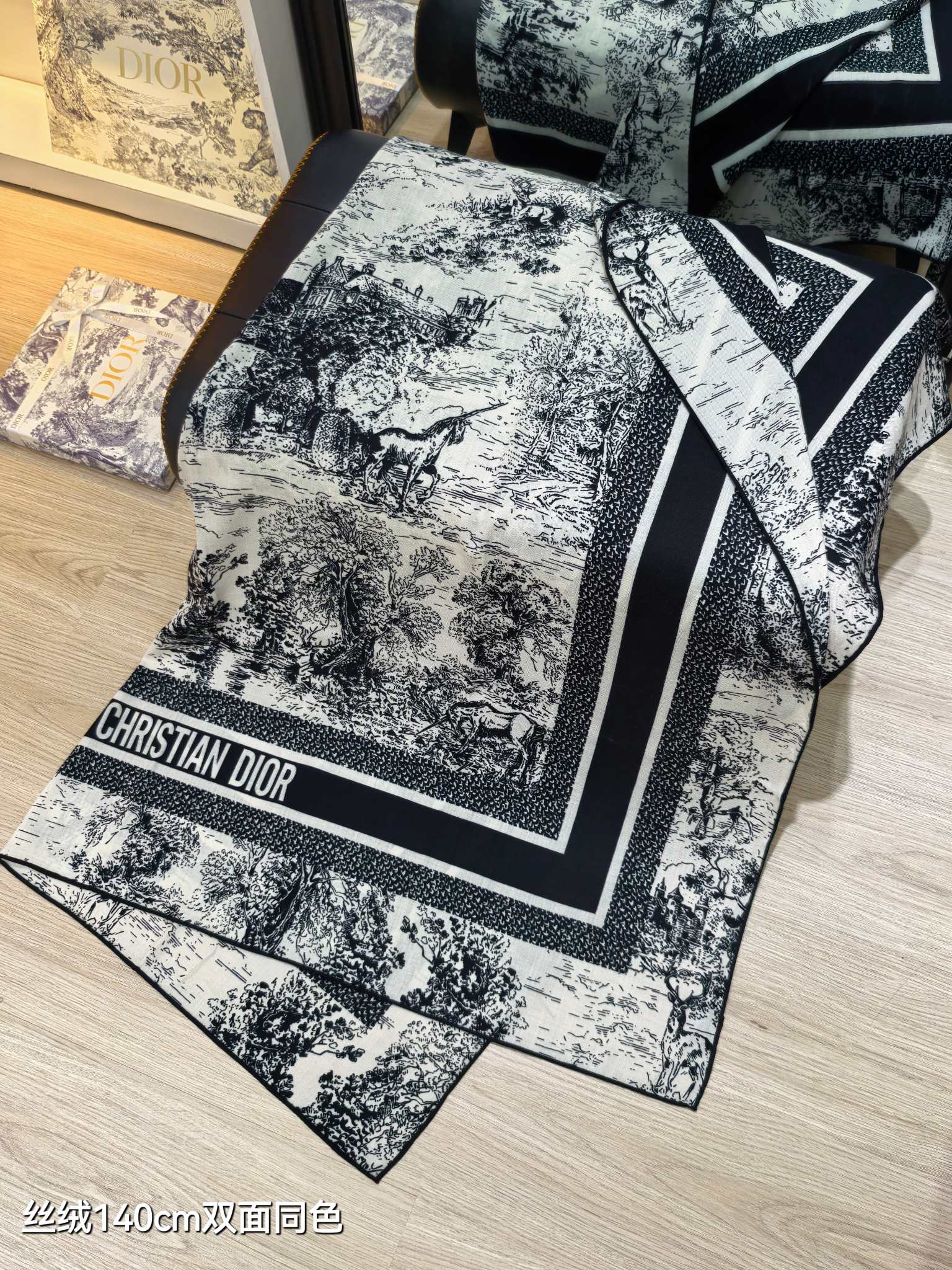 ❄RDO2537双面同色 140x140cm 70%羊绒30%真丝迪奥《》