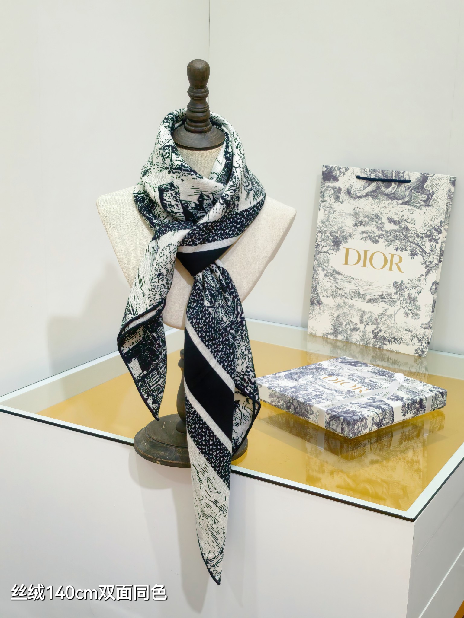 ❄RDO2537双面同色 140x140cm 70%羊绒30%真丝迪奥《》