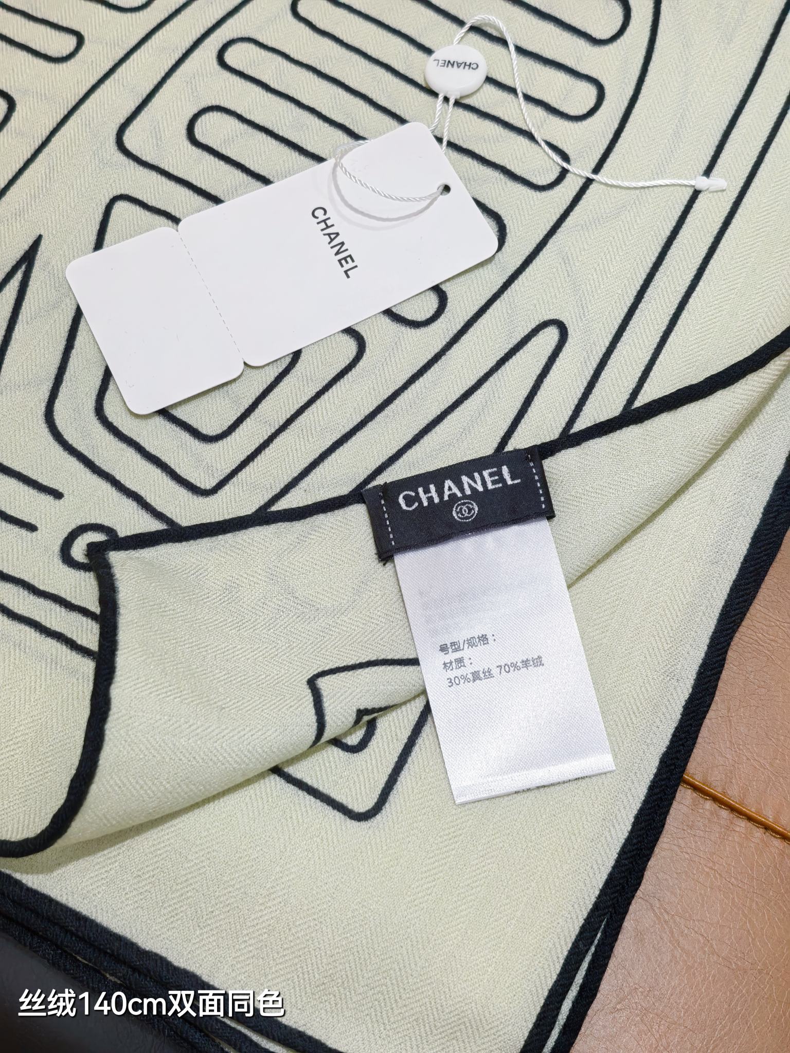 ❄RCC2550双面同色 140x140cm 70%羊绒30%真丝香奈儿《》