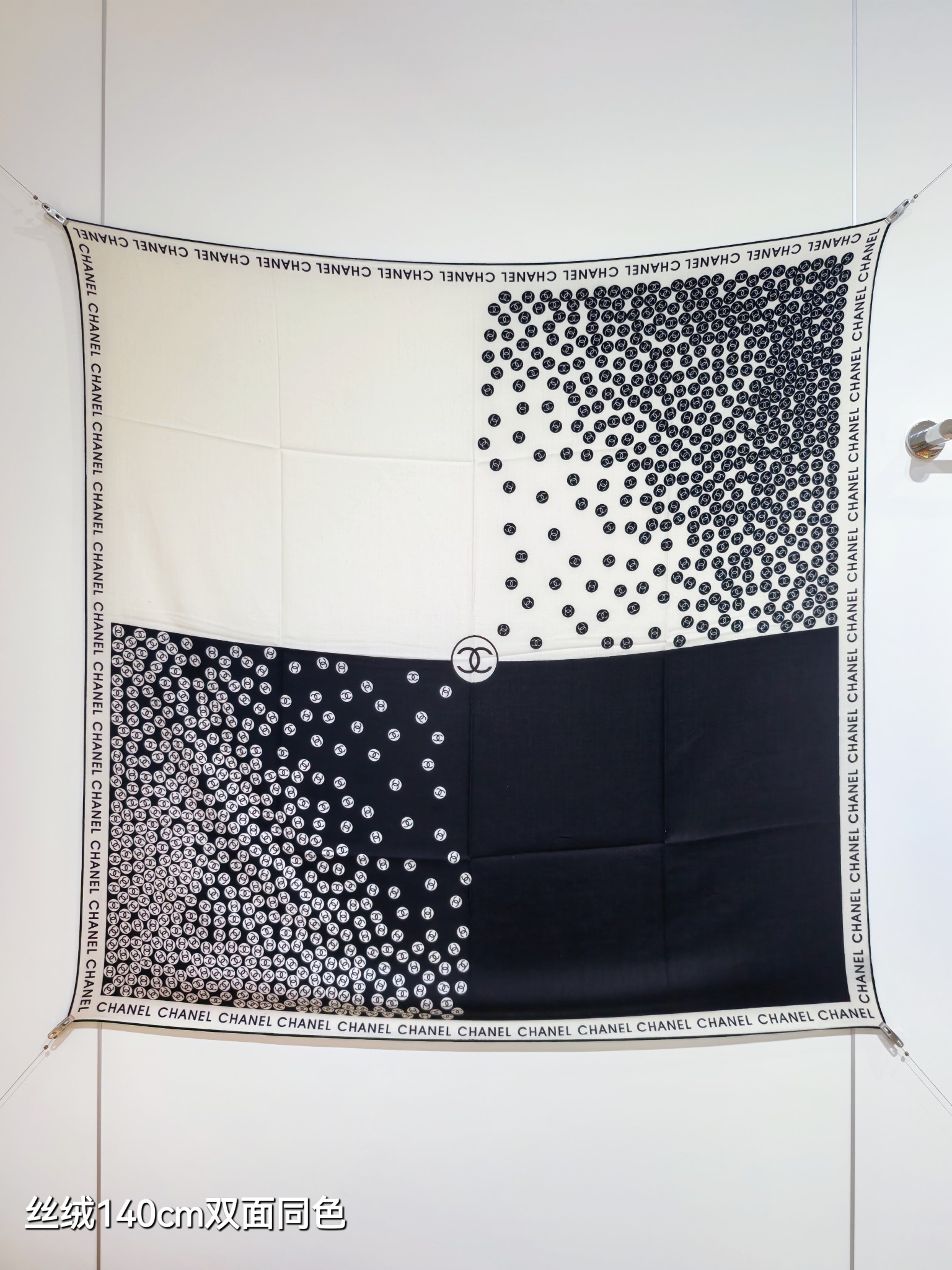 NO:341023,RCC2554 Double sided same color 140x140cm 70 cashmere 30 silk Chanel 