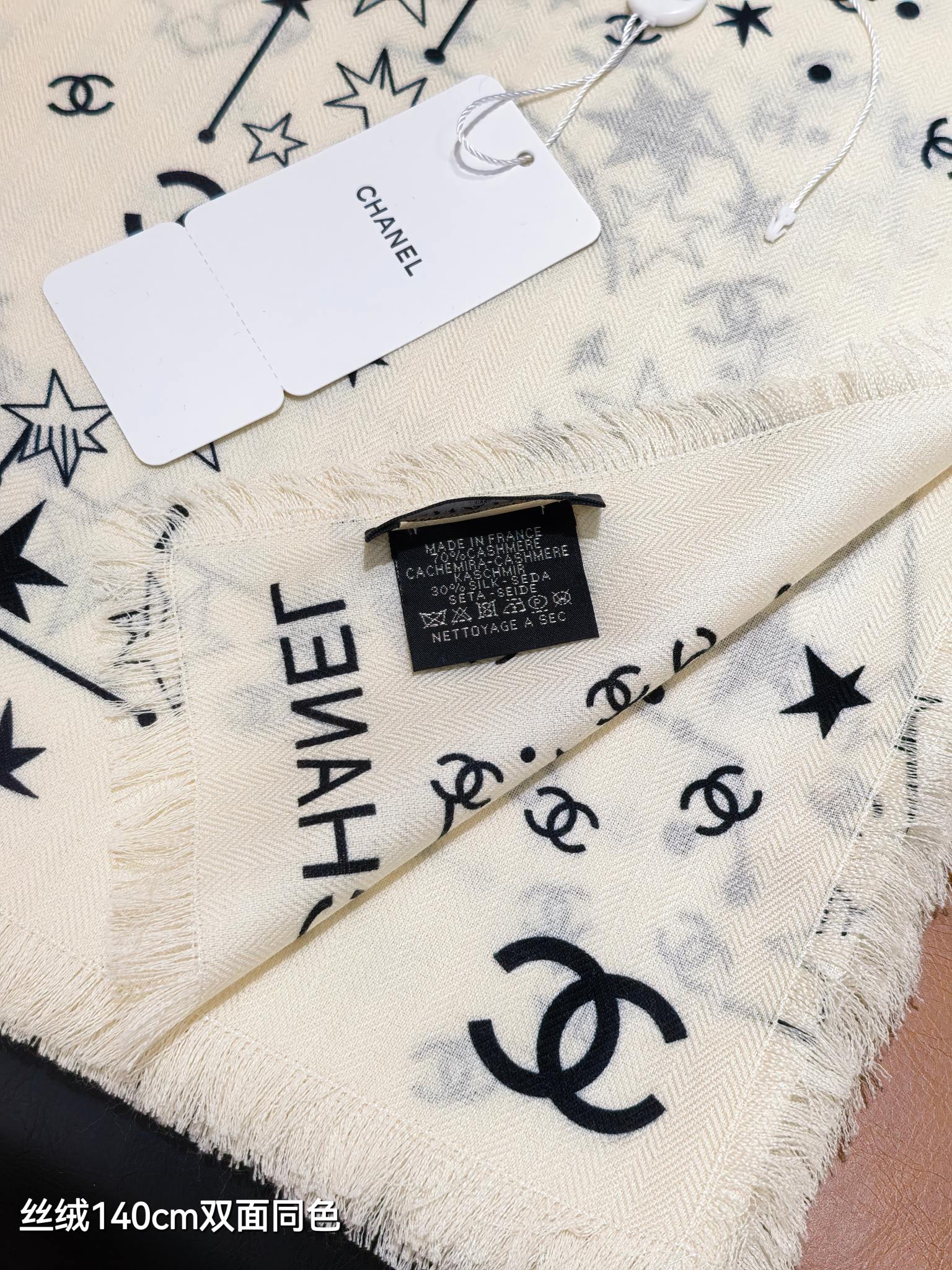 ❄RCC2560双面同色 140x140cm 70%羊绒30%真丝香奈儿《》