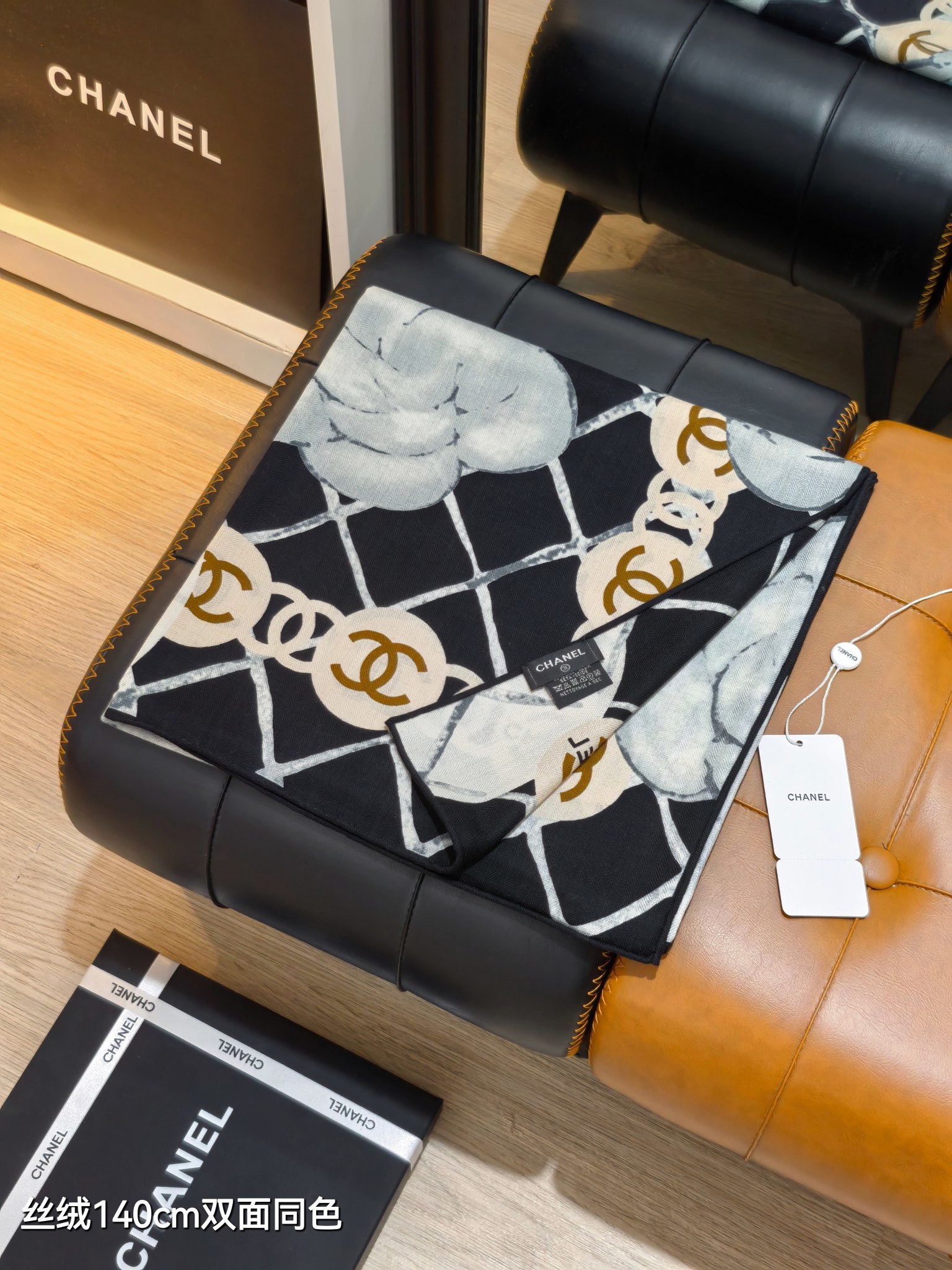 ❄RCC2564双面同色 140x140cm 70%羊绒30%真丝香奈儿《山茶花》