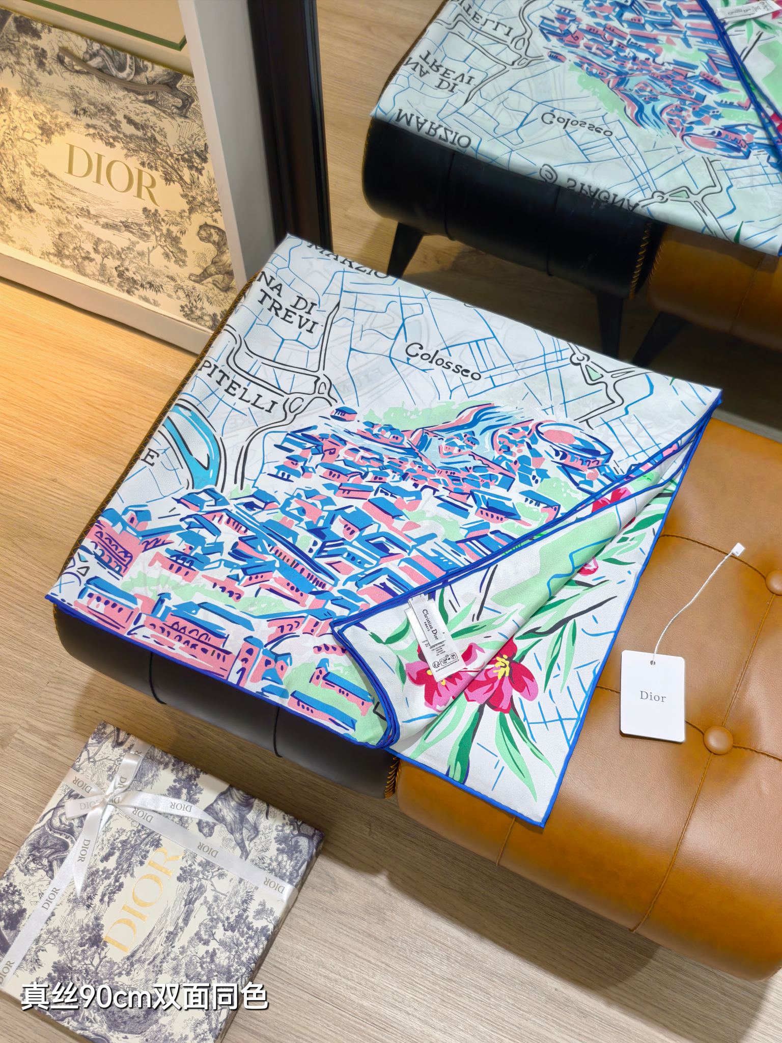 🌼SDO254018姆米双面 90x90cm斜纹真丝迪奥《罗马》