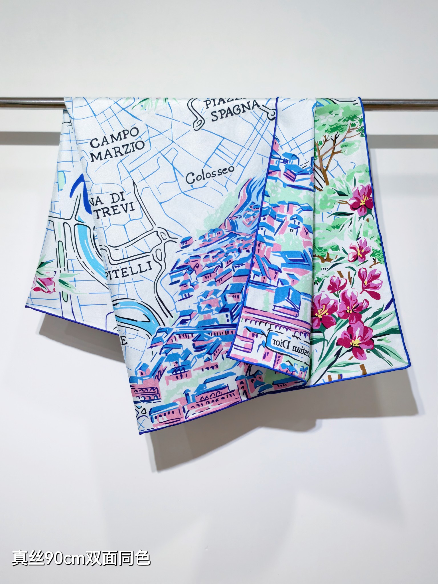 🌼SDO254018姆米双面 90x90cm斜纹真丝迪奥《罗马》