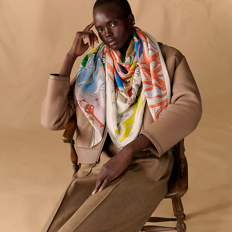 ❄RHMS2558
双面同色  140x140cm 70%羊绒30%真丝
爱马仕《爱马仕之约》