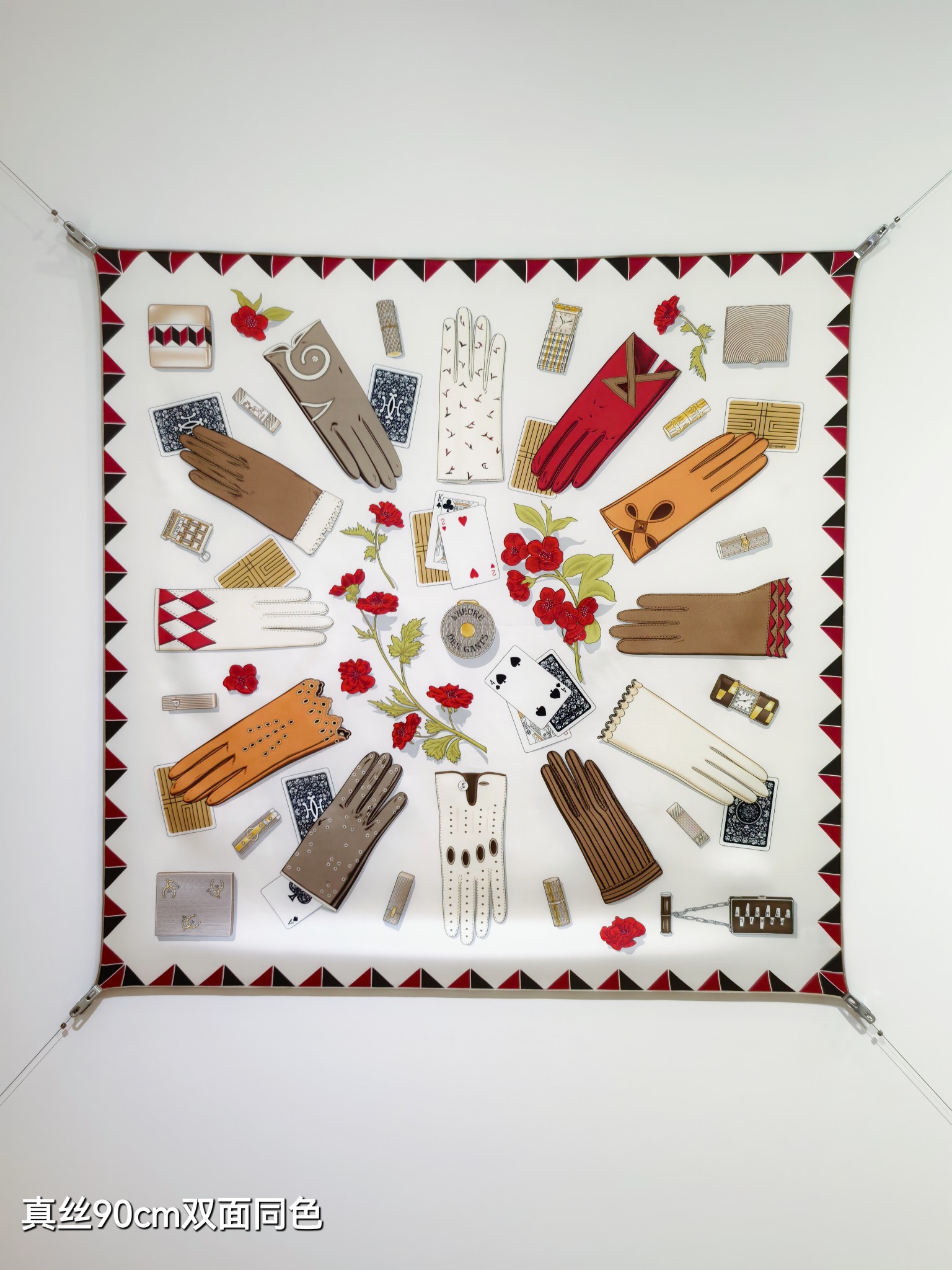 🌼SHMS255918姆米双面 90x90cm斜纹真丝爱马仕《手套时光》