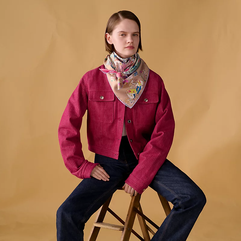 🌼SHMS256518姆米双面 90x90cm斜纹真丝爱马仕《马术学院》