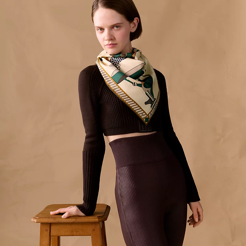 🌼SHMS257118姆米双面 90x90cm斜纹真丝爱马仕《全速前进》