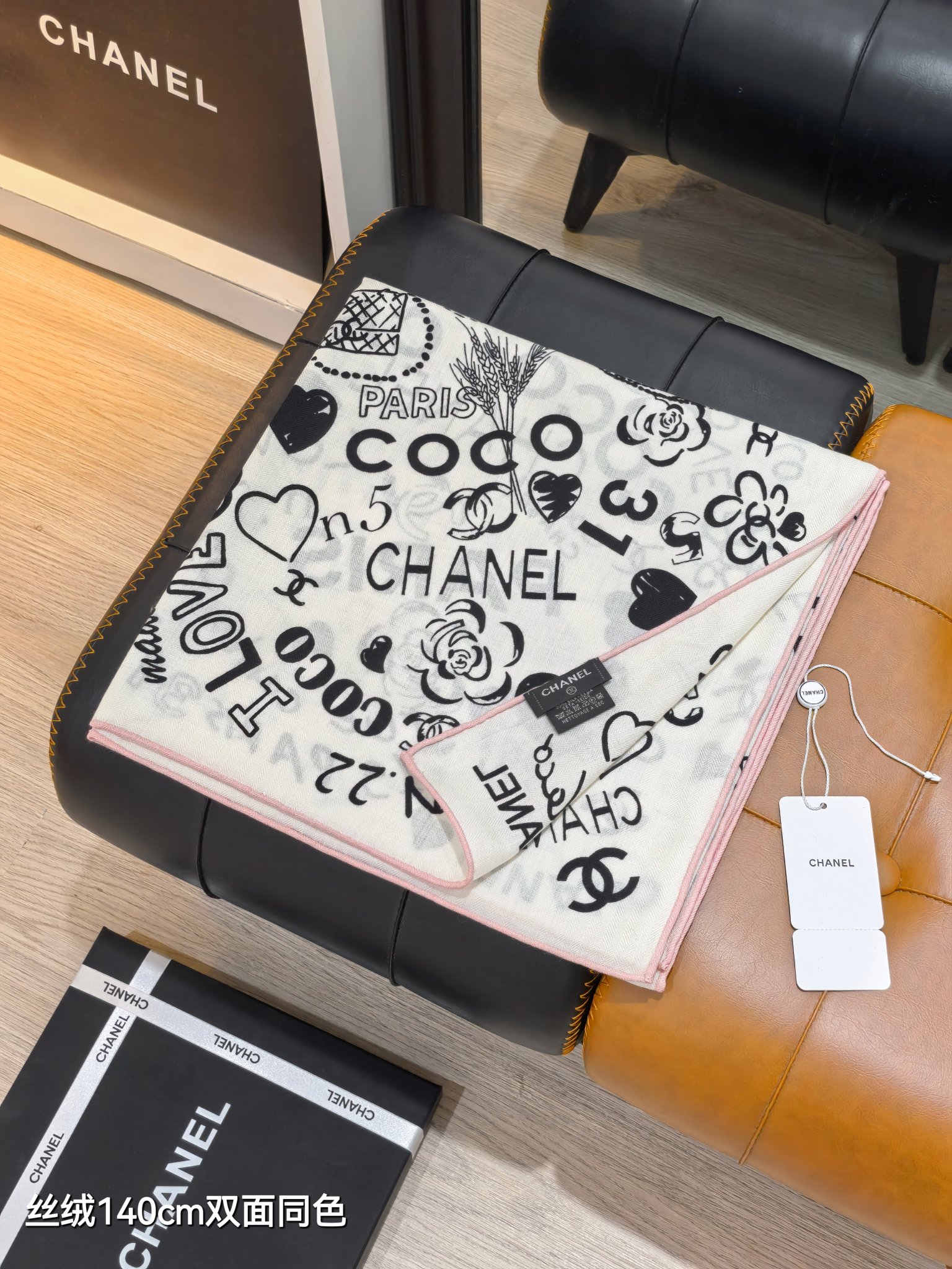 ❄RCC2553双面同色 140x140cm 70%羊绒30%真丝香奈儿《》