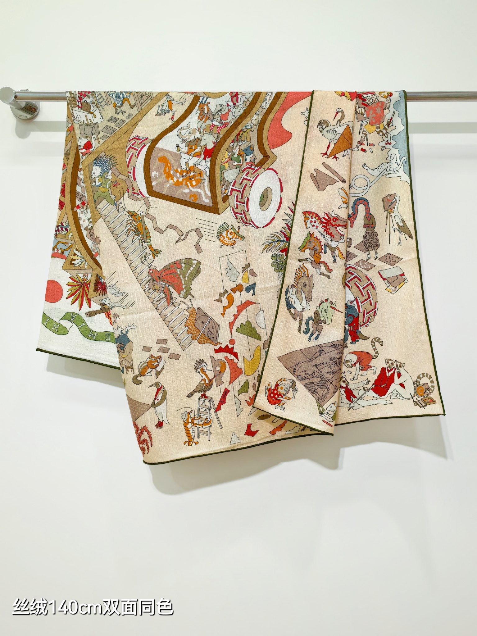 ❄RHMS2578双面同色 140x140cm 70%羊绒30%真丝爱马仕《马术学院》