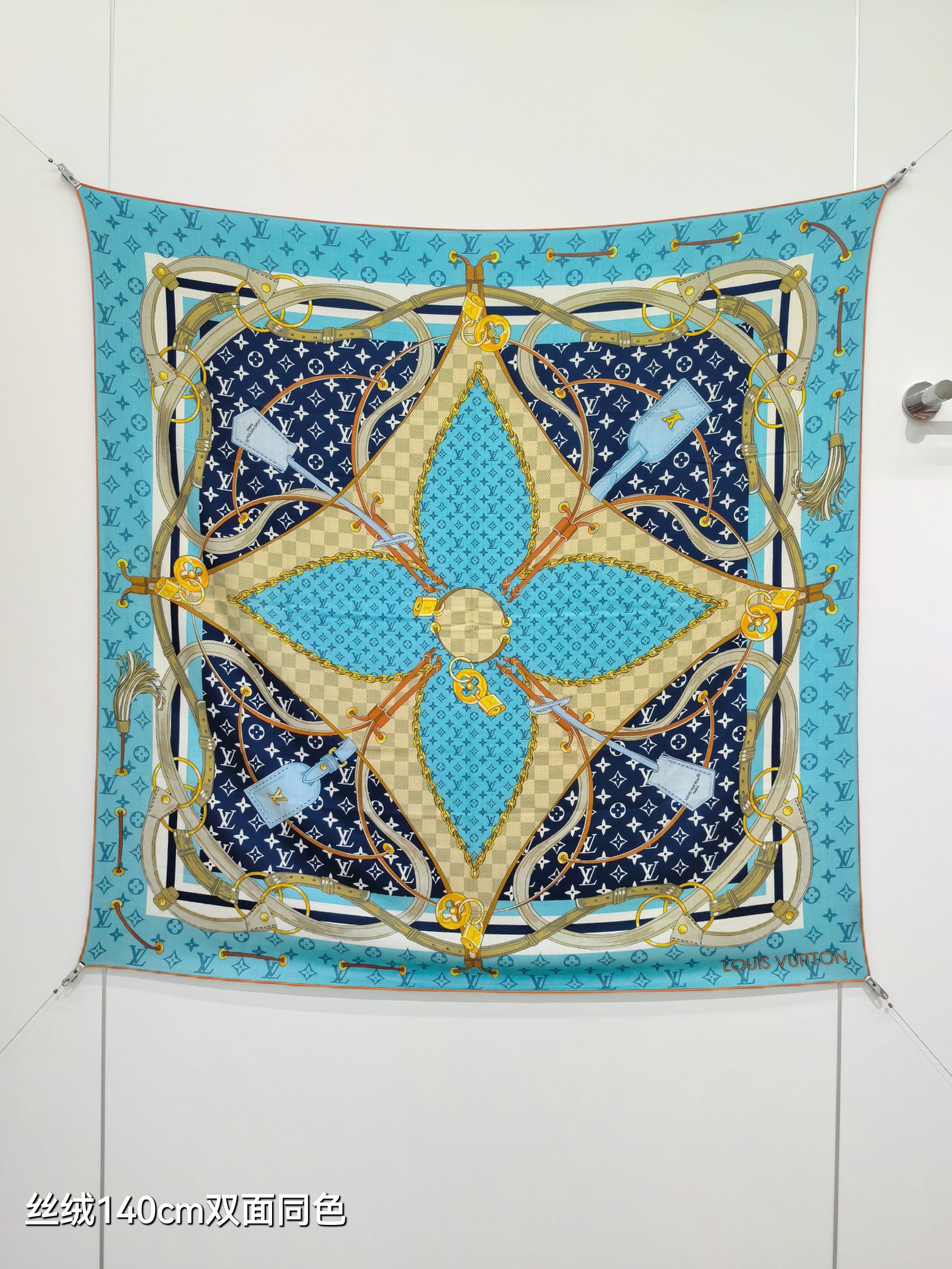 ❄RLV2552双面同色 140x140cm 70%羊绒30%真丝LV x TM《Flower And 