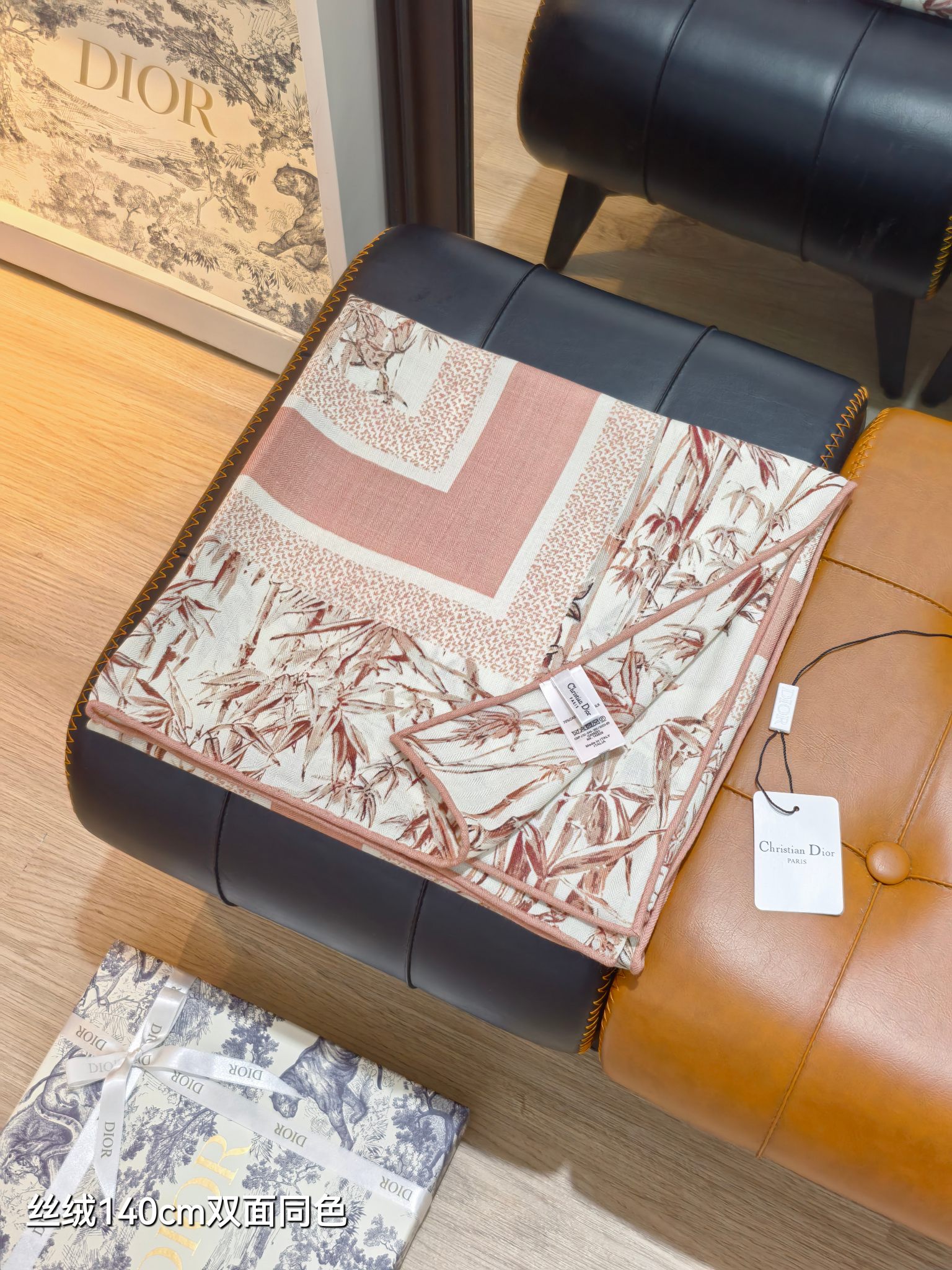 ❄RDO2543双面同色 140x140cm 70%羊绒30%真丝迪奥《》