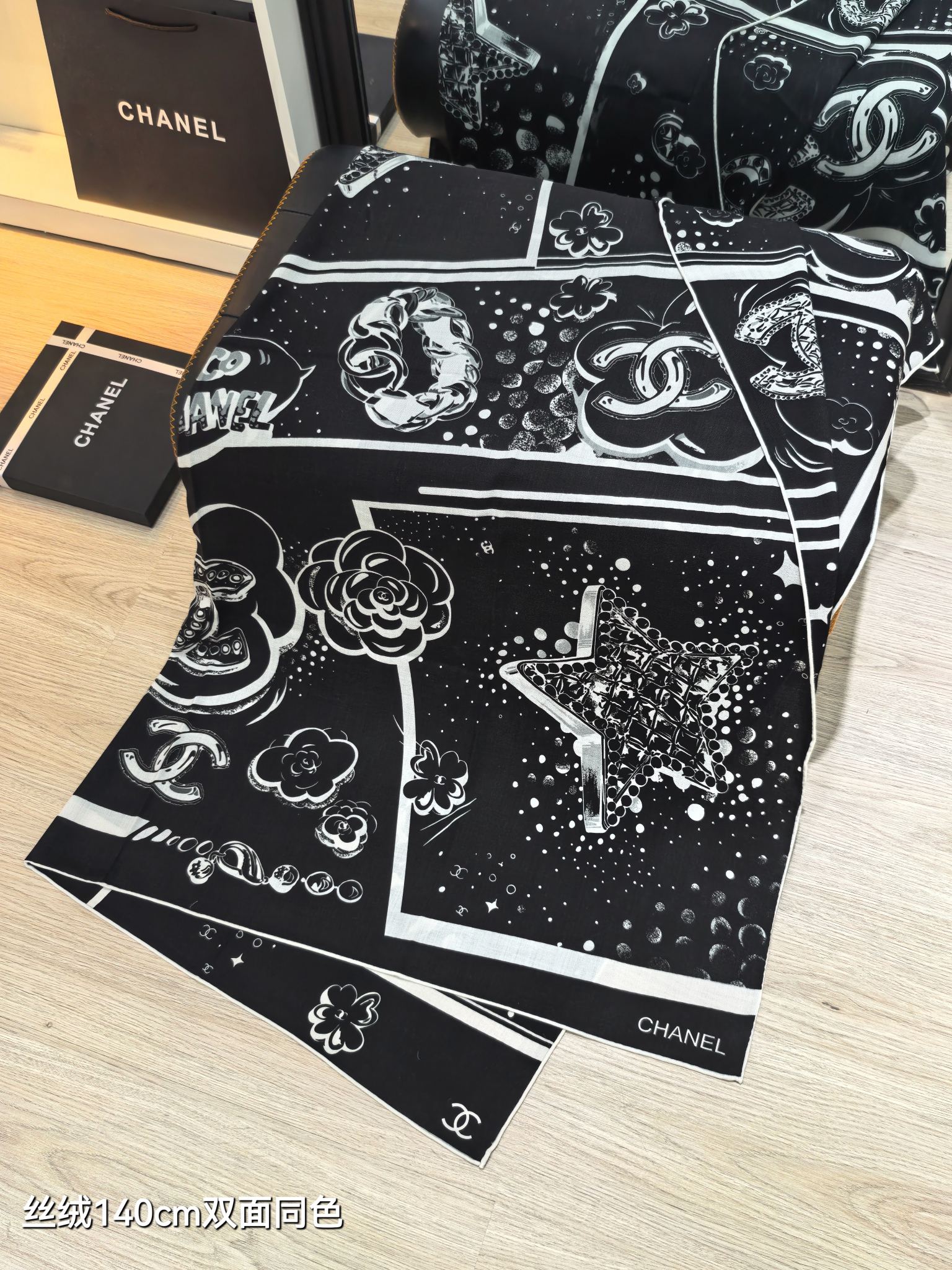 ❄RCC2569双面同色 140x140cm 70%羊绒30%真丝香奈儿《》