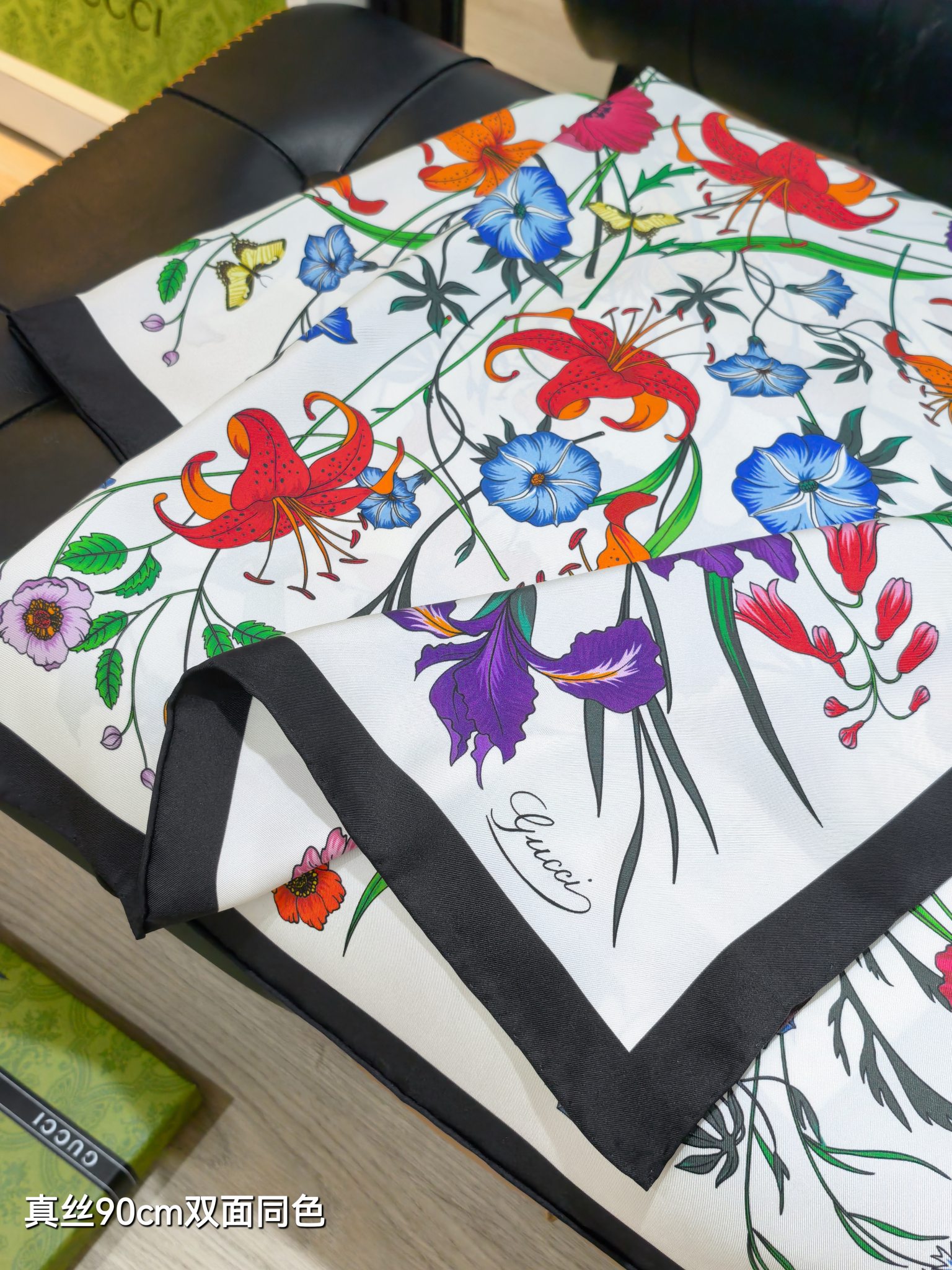 🌼SGC252218姆米双面 90x90cm斜纹真丝古驰《通体花卉》