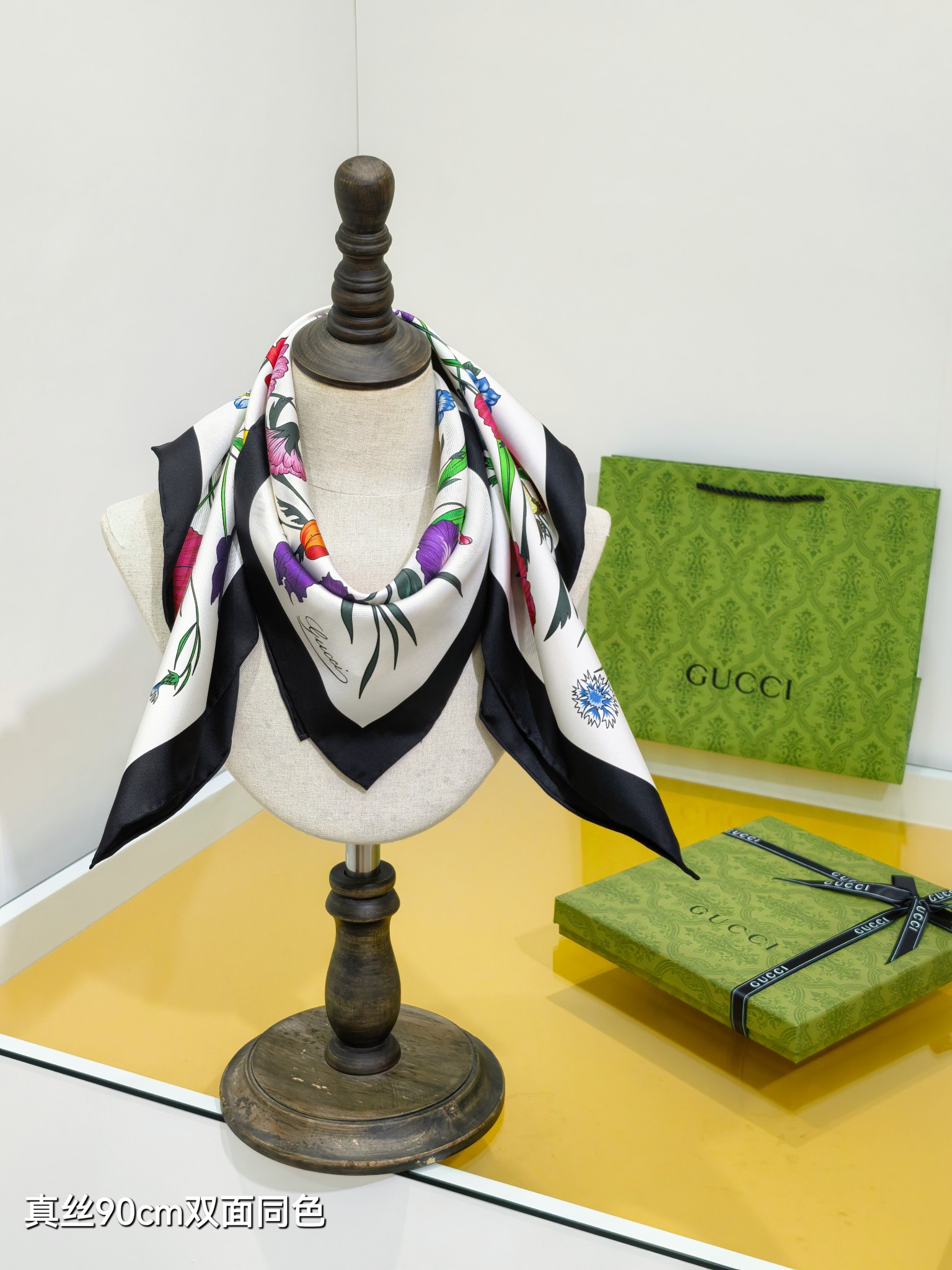 🌼SGC252218姆米双面 90x90cm斜纹真丝古驰《通体花卉》