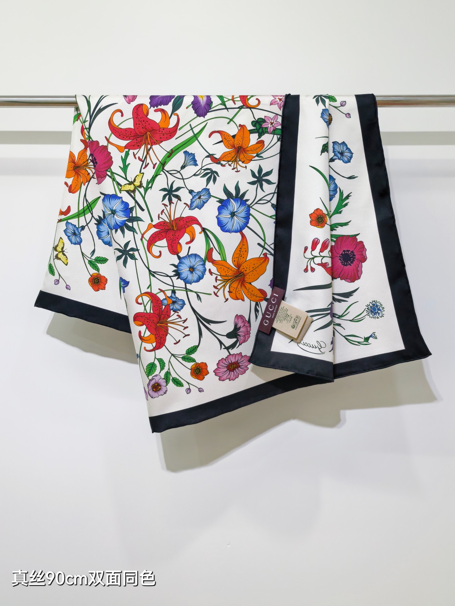 🌼SGC252218姆米双面 90x90cm斜纹真丝古驰《通体花卉》