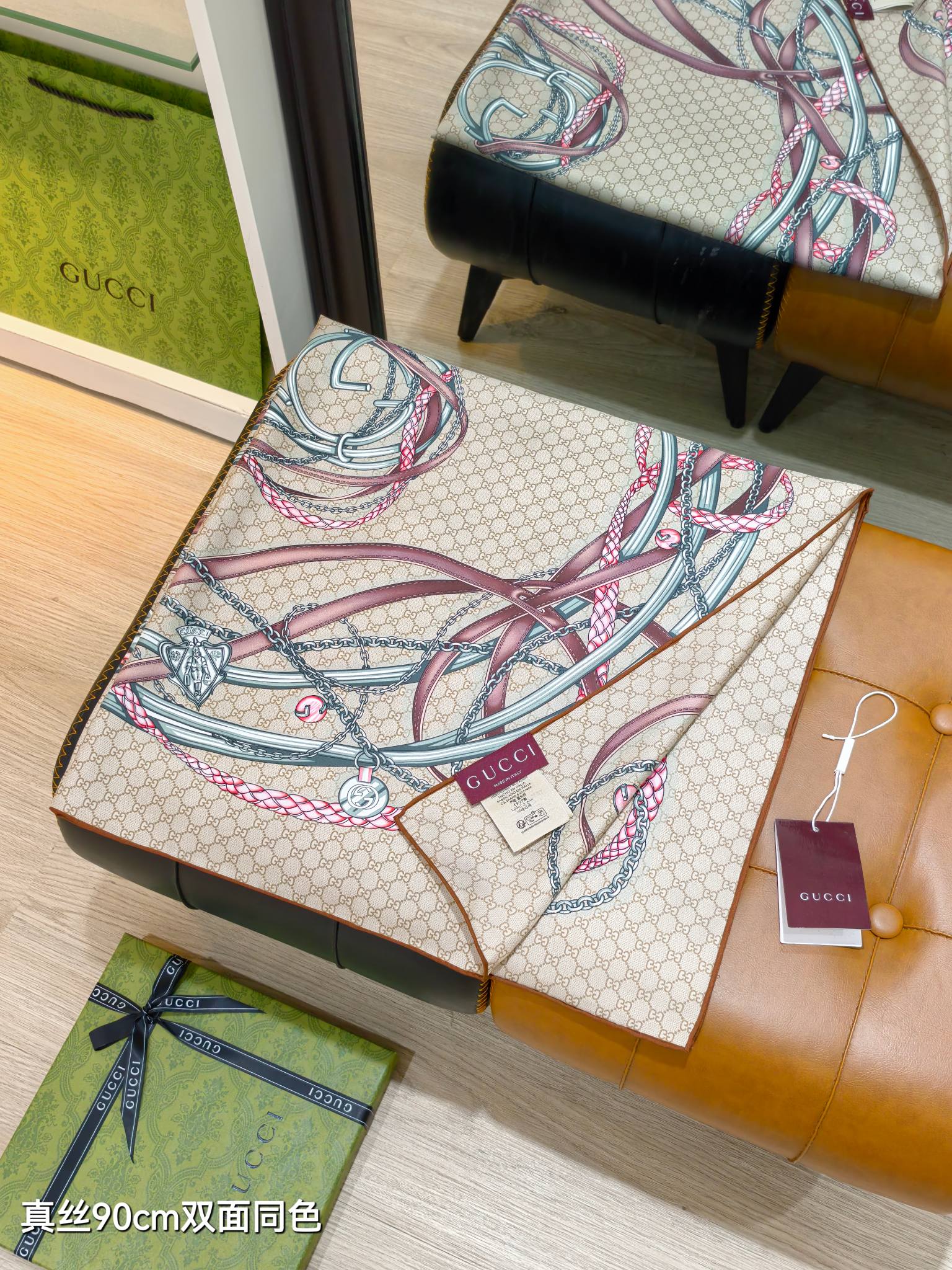 🌼SGC252318姆米双面 90x90cm斜纹真丝古驰《》