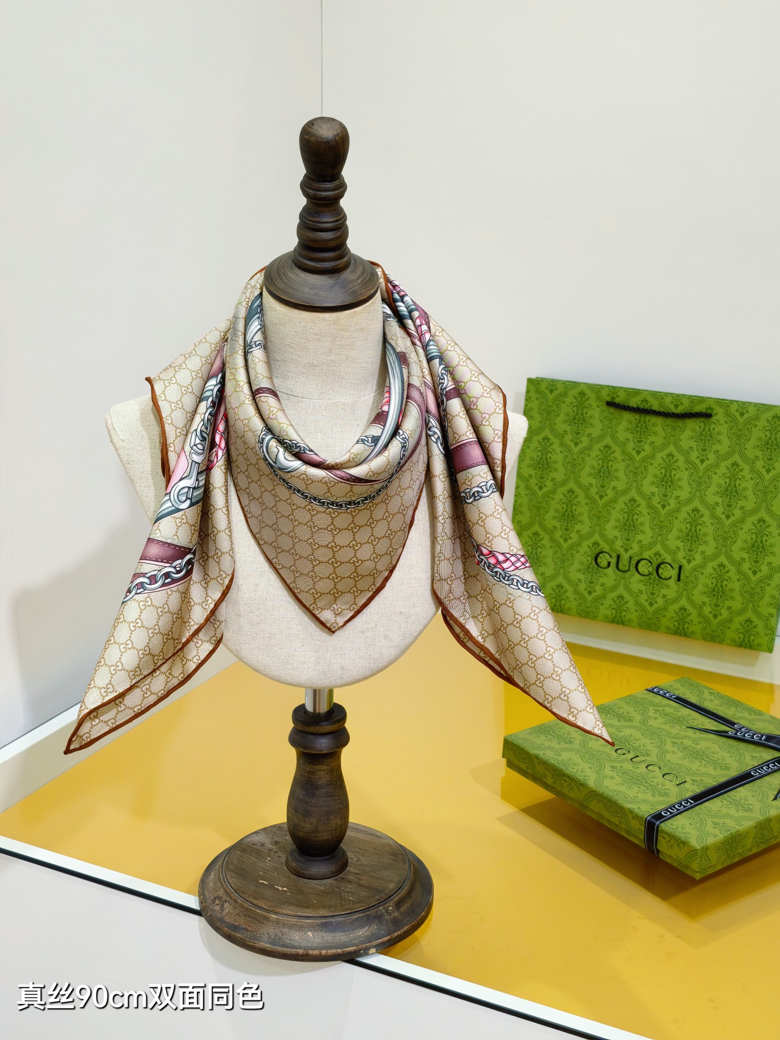 🌼SGC252318姆米双面 90x90cm斜纹真丝古驰《》