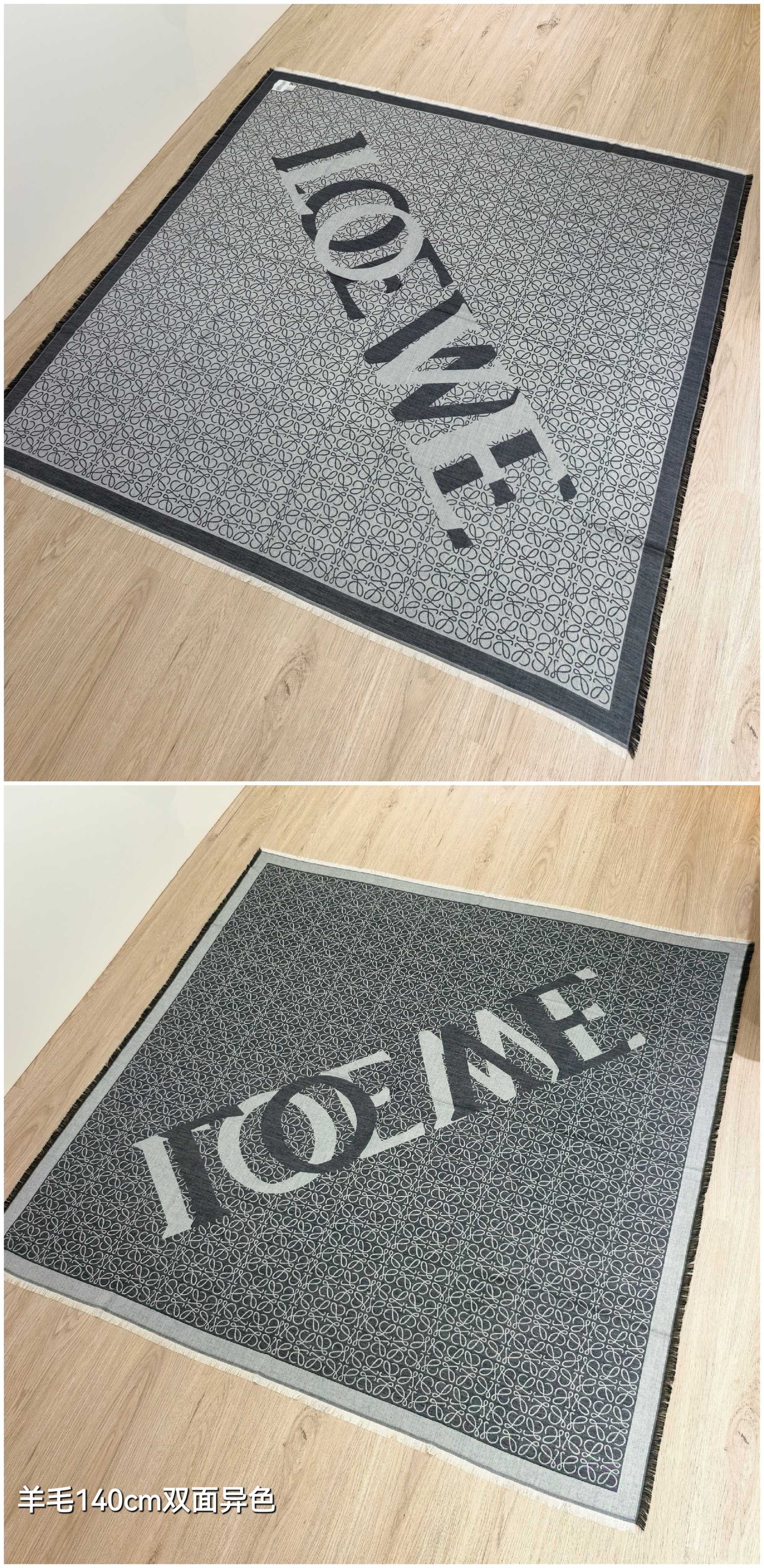 NO:663604,RLW2501 Double-sided heterochromatic 140x140cm 90 wool 10 cashmere Loewe '' high version scarf, high version scarf, loewe19860909RLW2501 双面异色 140x140cm 90羊毛10羊绒 罗意威《》高版本围巾,高版本围巾,loewe,scarf