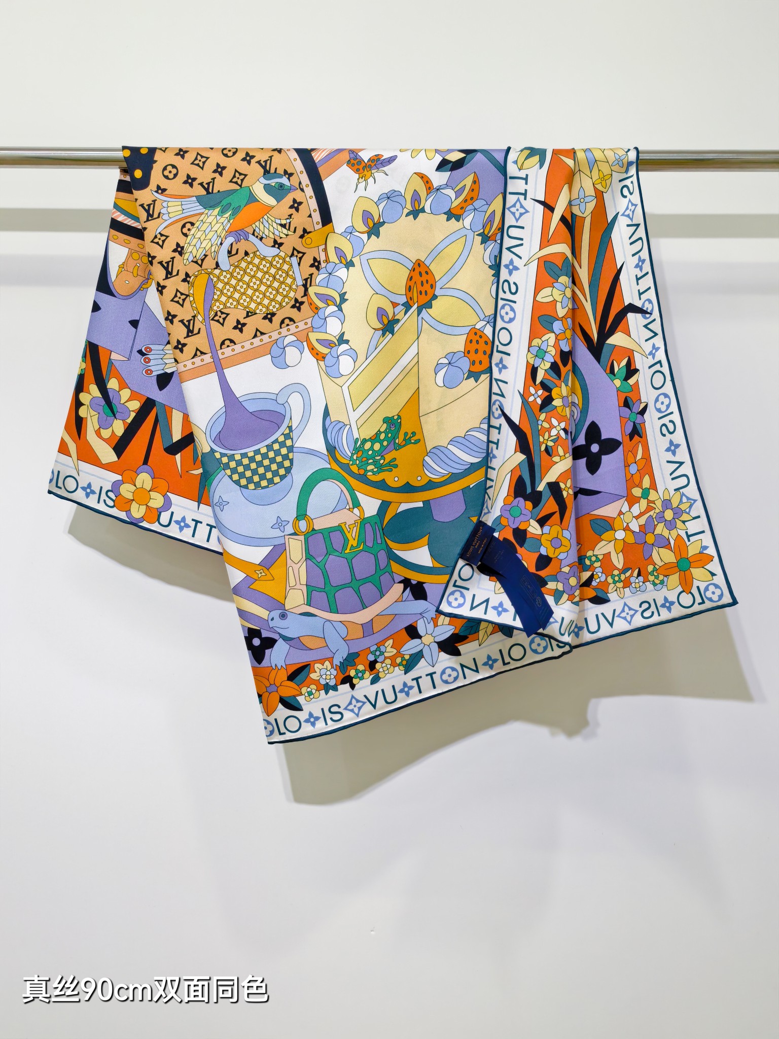 🌼SLV255418姆米双面 90x90cm斜纹真丝LV《Picnic》