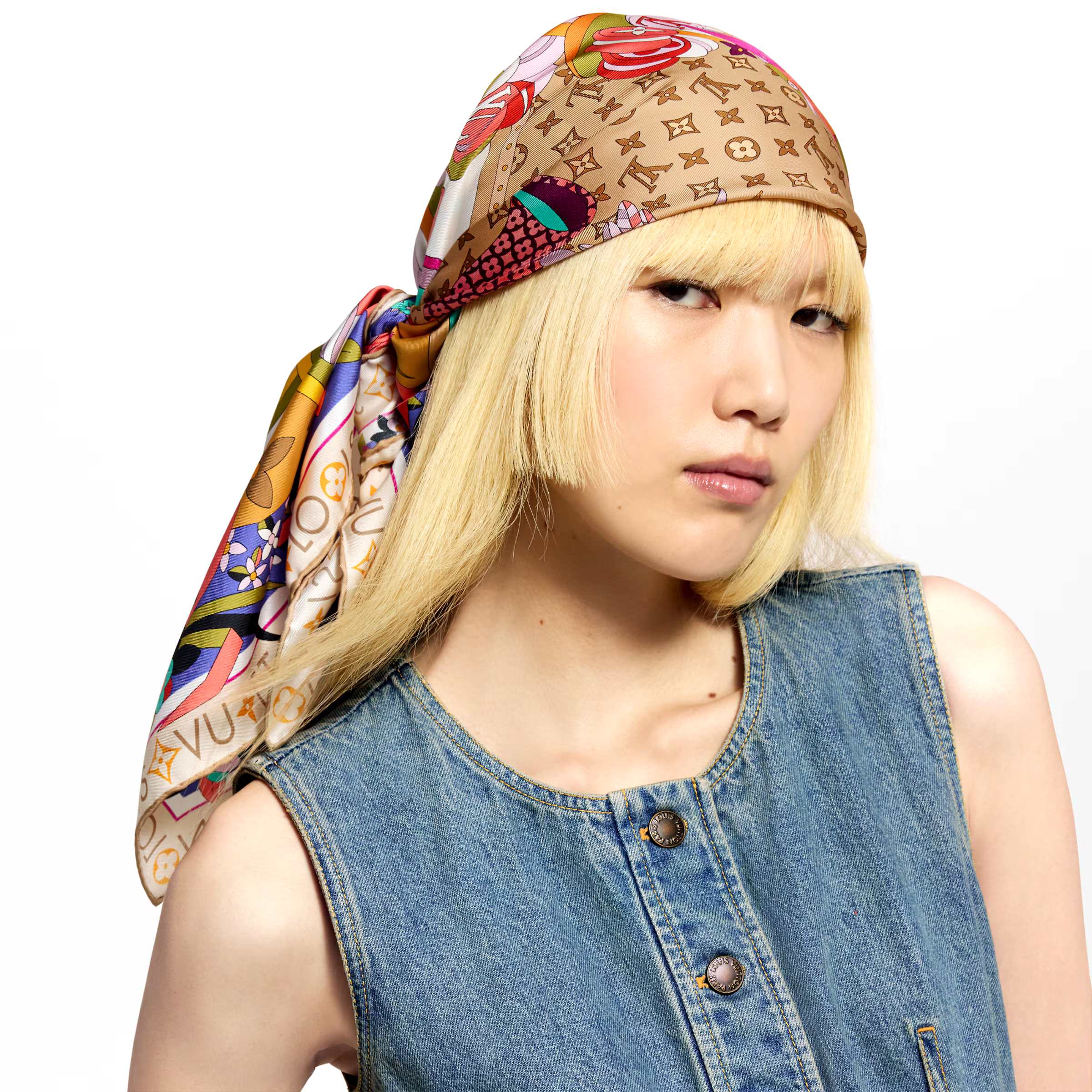 🌼SLV255418姆米双面 90x90cm斜纹真丝LV《Picnic》