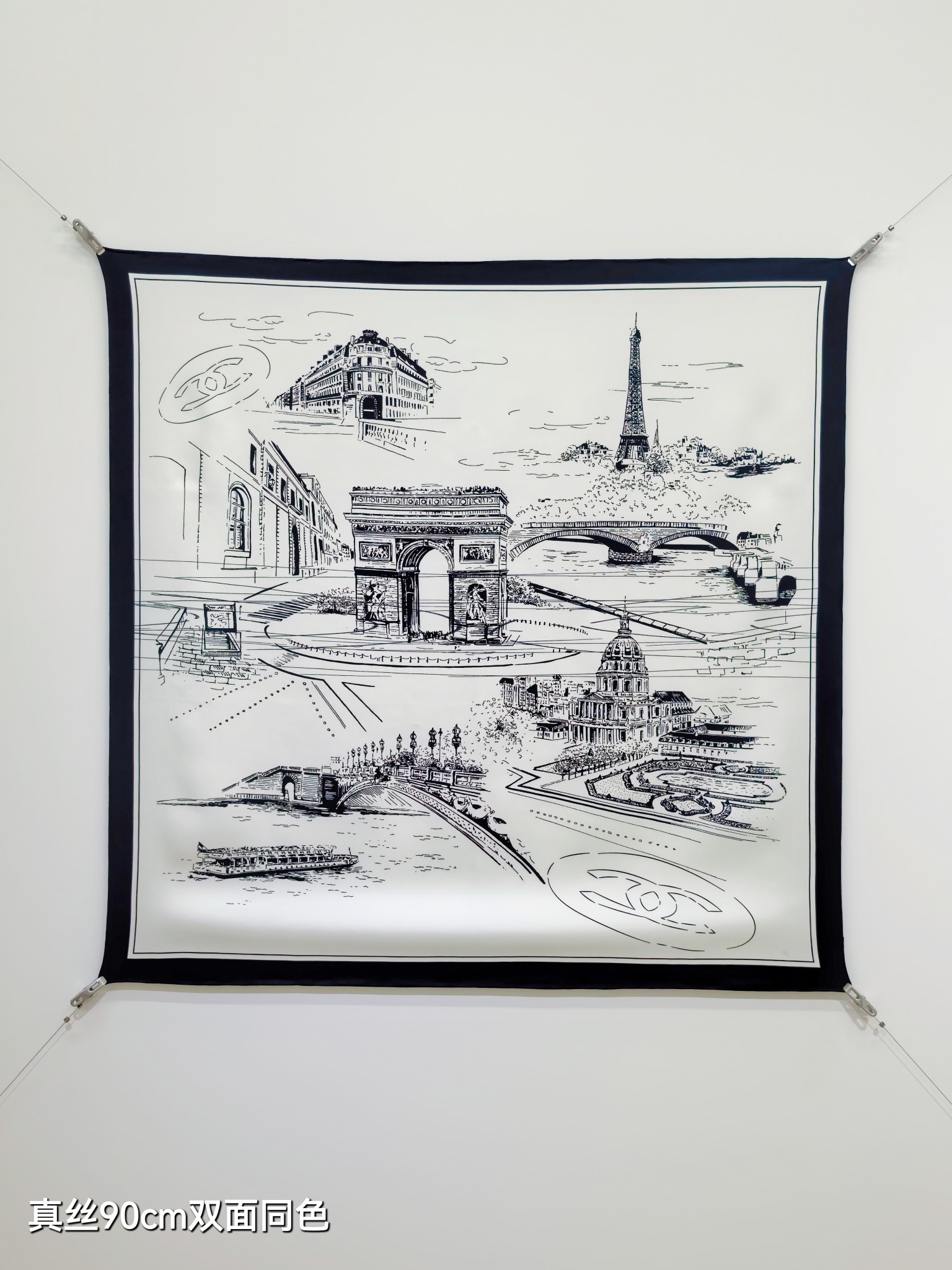 NO:586938,SCC2585 18mm double-sided 90x90cm twill silk Chanel '' high version scarf, high version scarf, chanel, real silk19860909SCC2585 18姆米双面 90x90cm斜纹真丝 香奈儿《》高版本围巾,高版本围巾,chanel,real silk,scarf