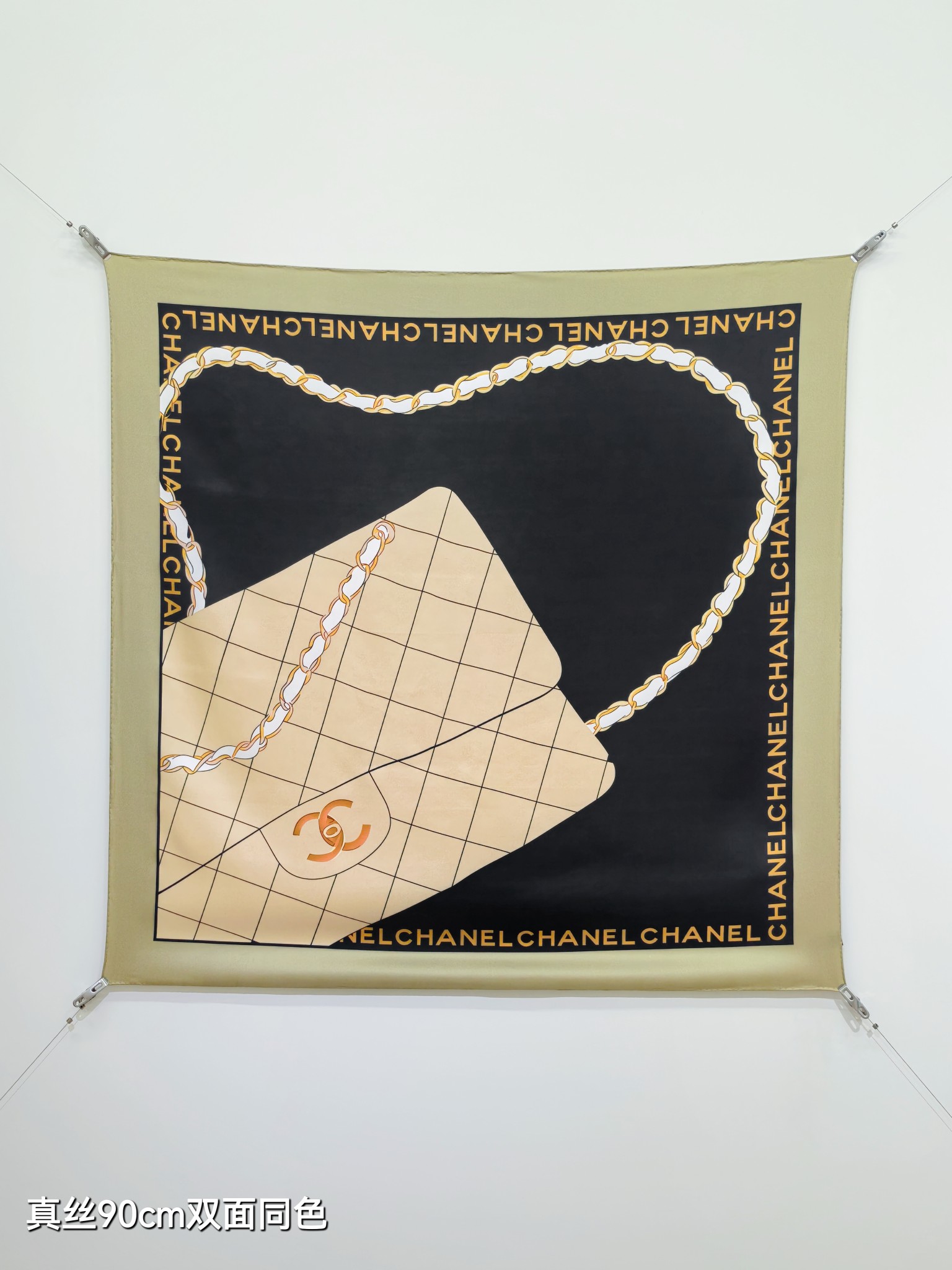 NO:586942,SCC2586 18mm double-sided 90x90cm twill silk Chanel '' high version scarf, high version scarf, chanel, real silk19860909SCC2586 18姆米双面 90x90cm斜纹真丝 香奈儿《》高版本围巾,高版本围巾,chanel,real silk,scarf