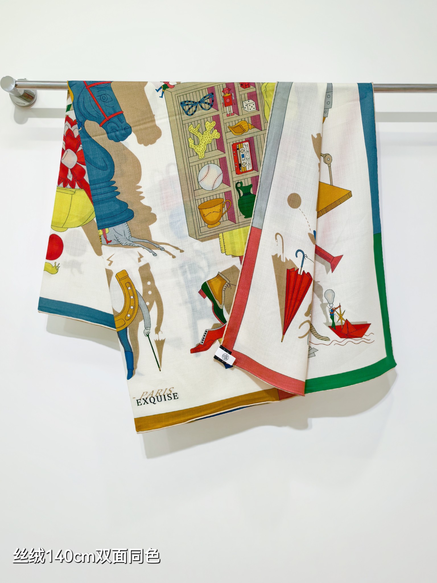 ❄RHMS2586双面同色 140x140cm 70%羊绒30%真丝爱马仕《精巧错觉》