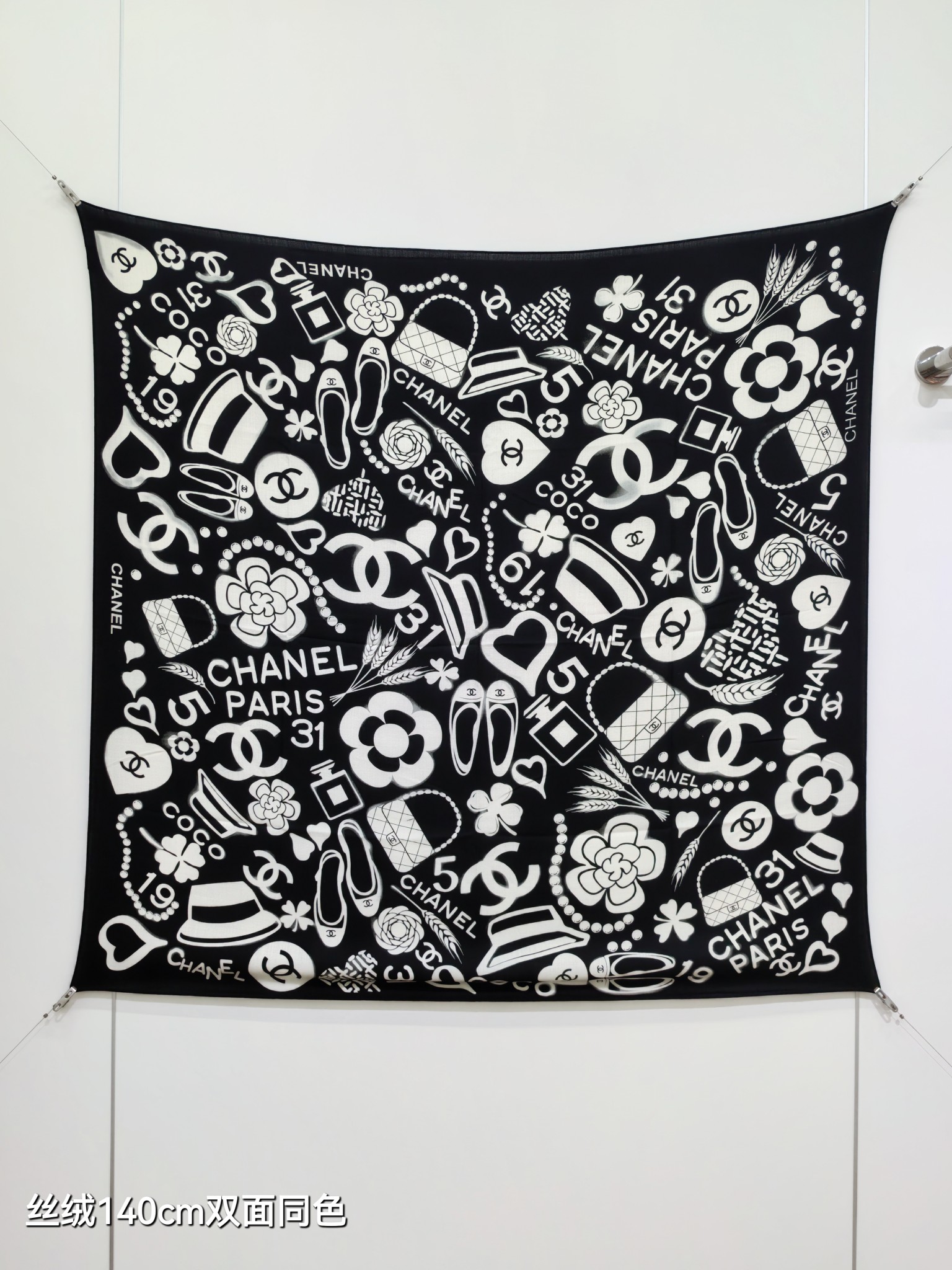 ❄RCC2590双面同色 140x140cm 70%羊绒30%真丝香奈儿《》