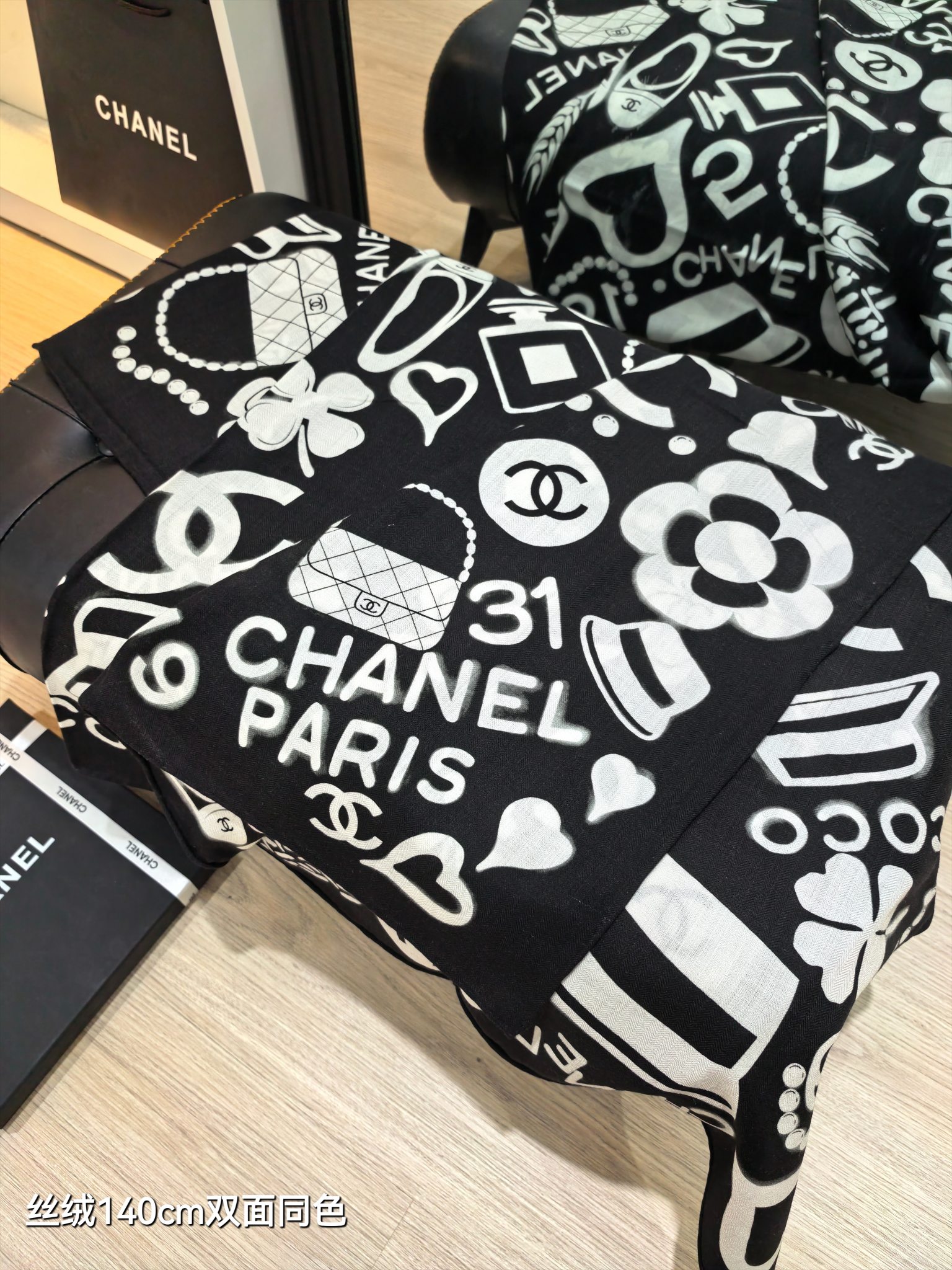 ❄RCC2590双面同色 140x140cm 70%羊绒30%真丝香奈儿《》