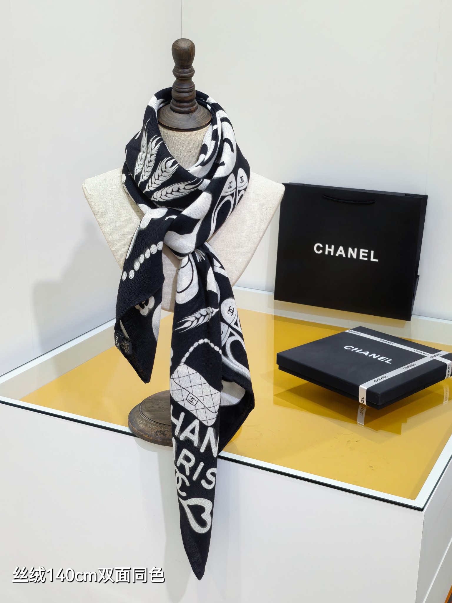 ❄RCC2590双面同色 140x140cm 70%羊绒30%真丝香奈儿《》