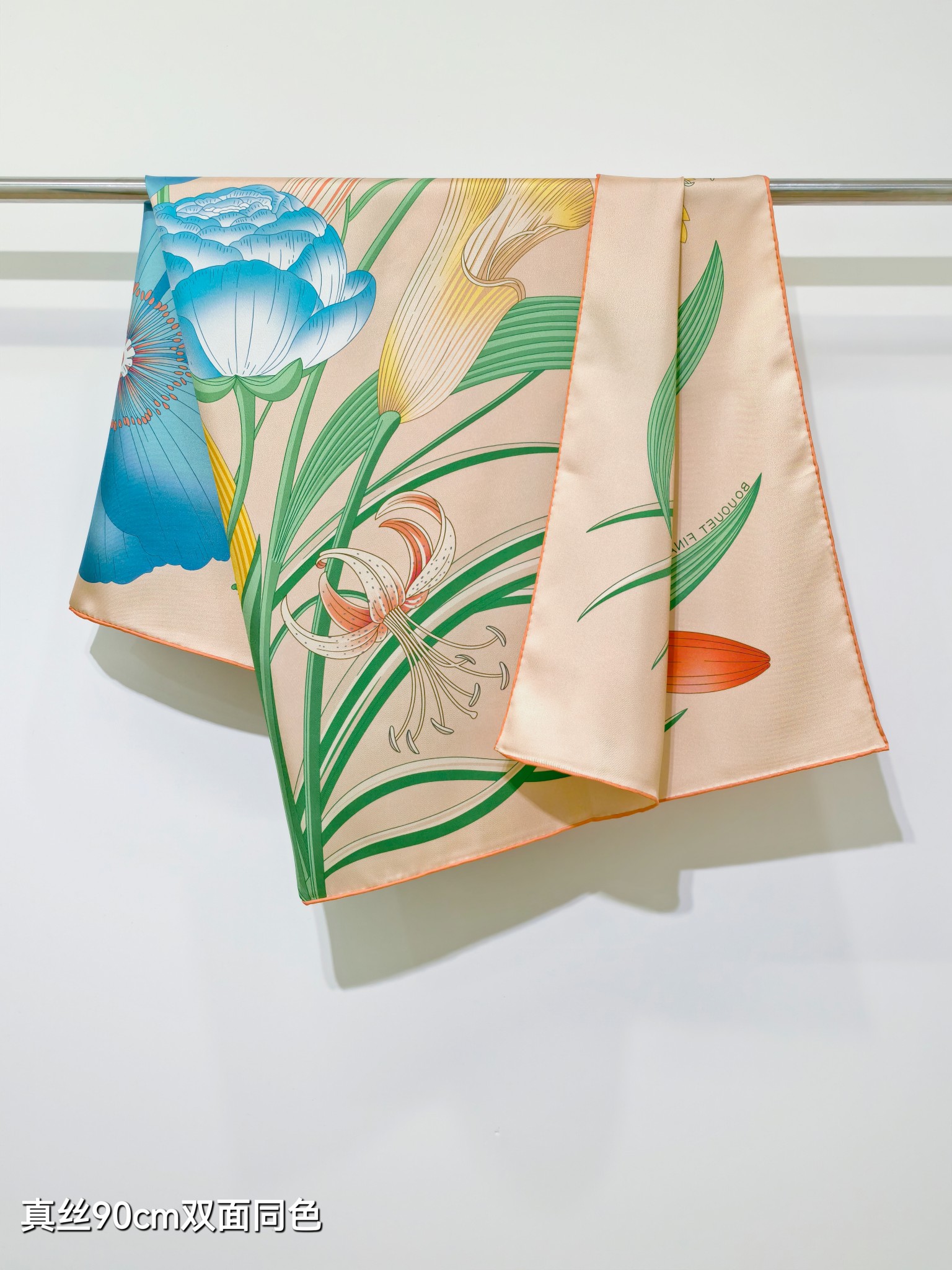 🌼SHMS258818姆米双面 90x90cm斜纹真丝爱马仕《永生花束》