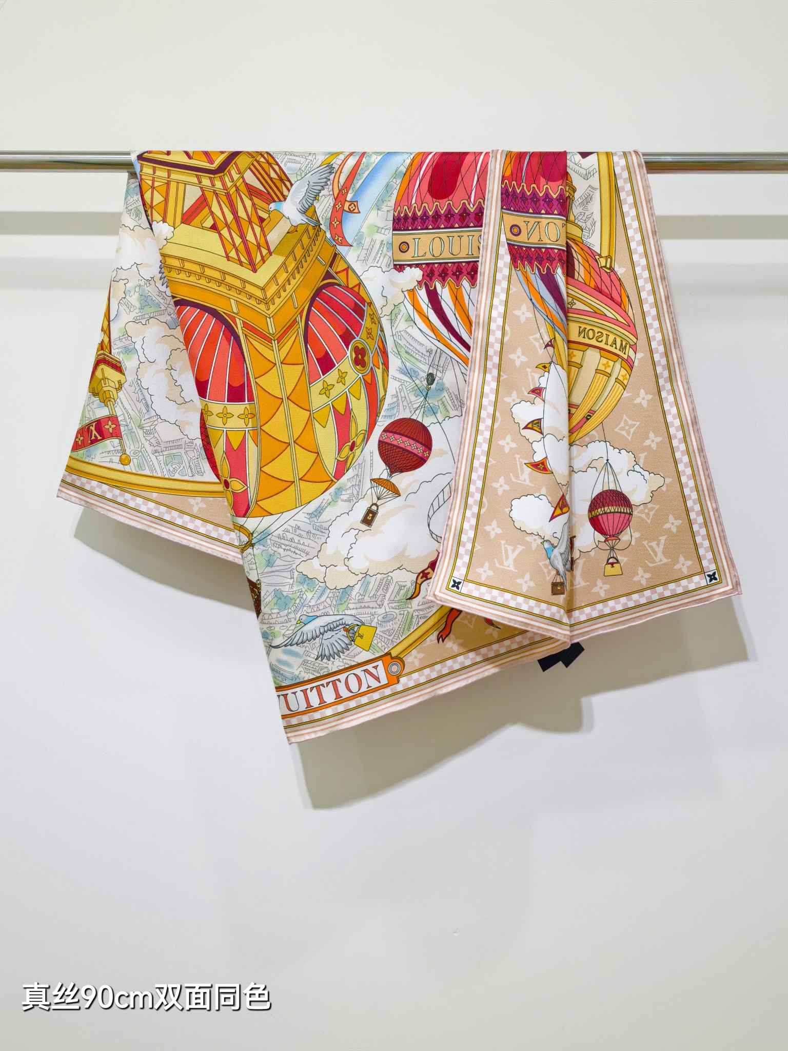 🌼SLV255618姆米双面 90x90cm斜纹真丝LV《》