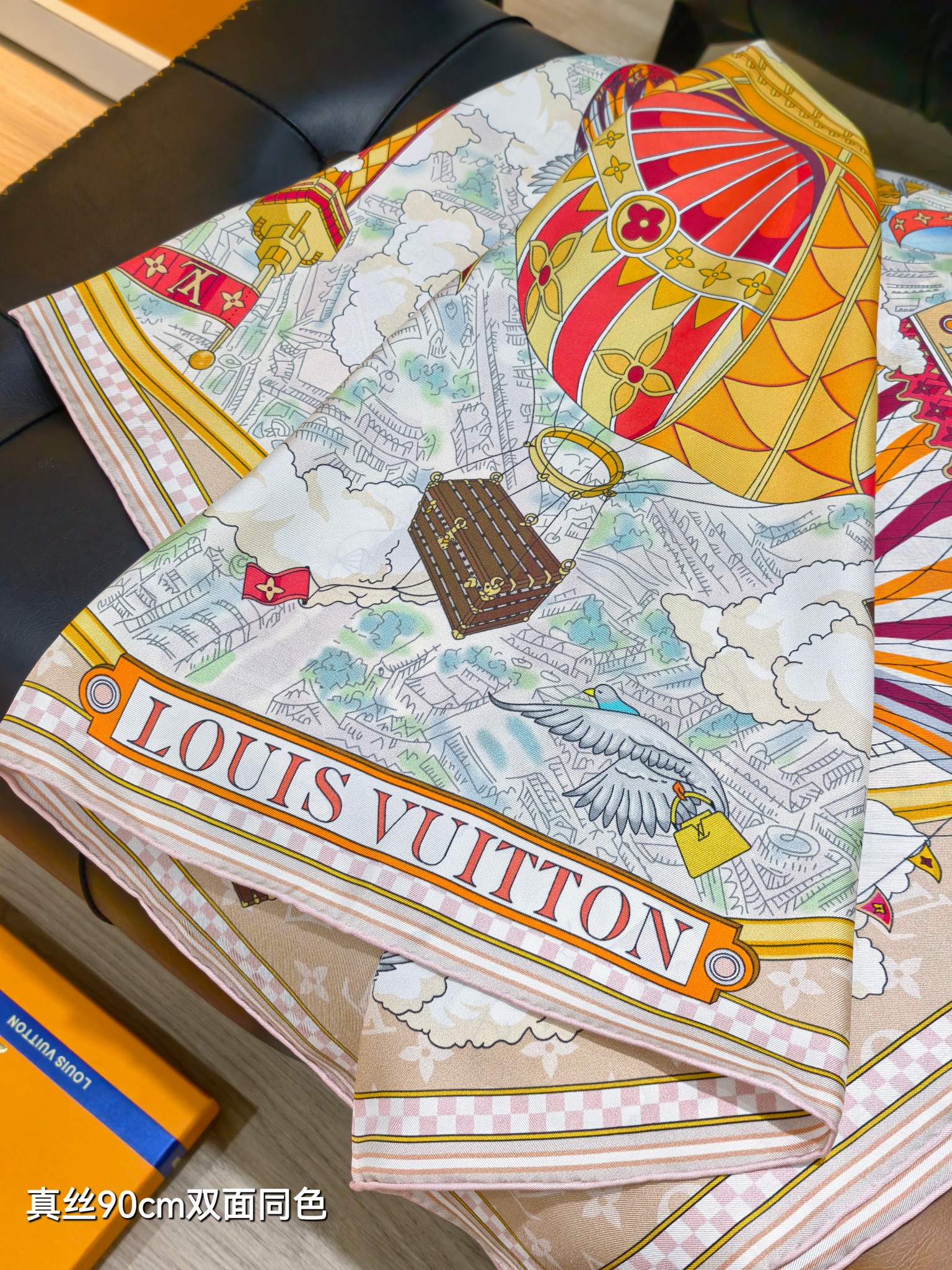 🌼SLV255618姆米双面 90x90cm斜纹真丝LV《》