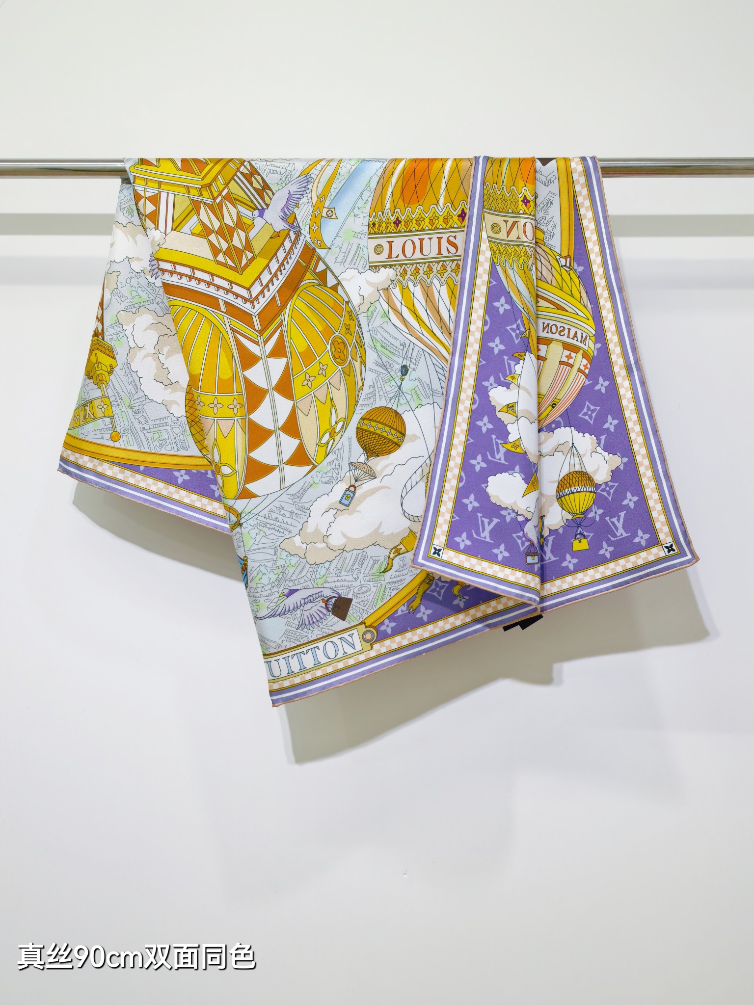 🌼SLV255618姆米双面 90x90cm斜纹真丝LV《》