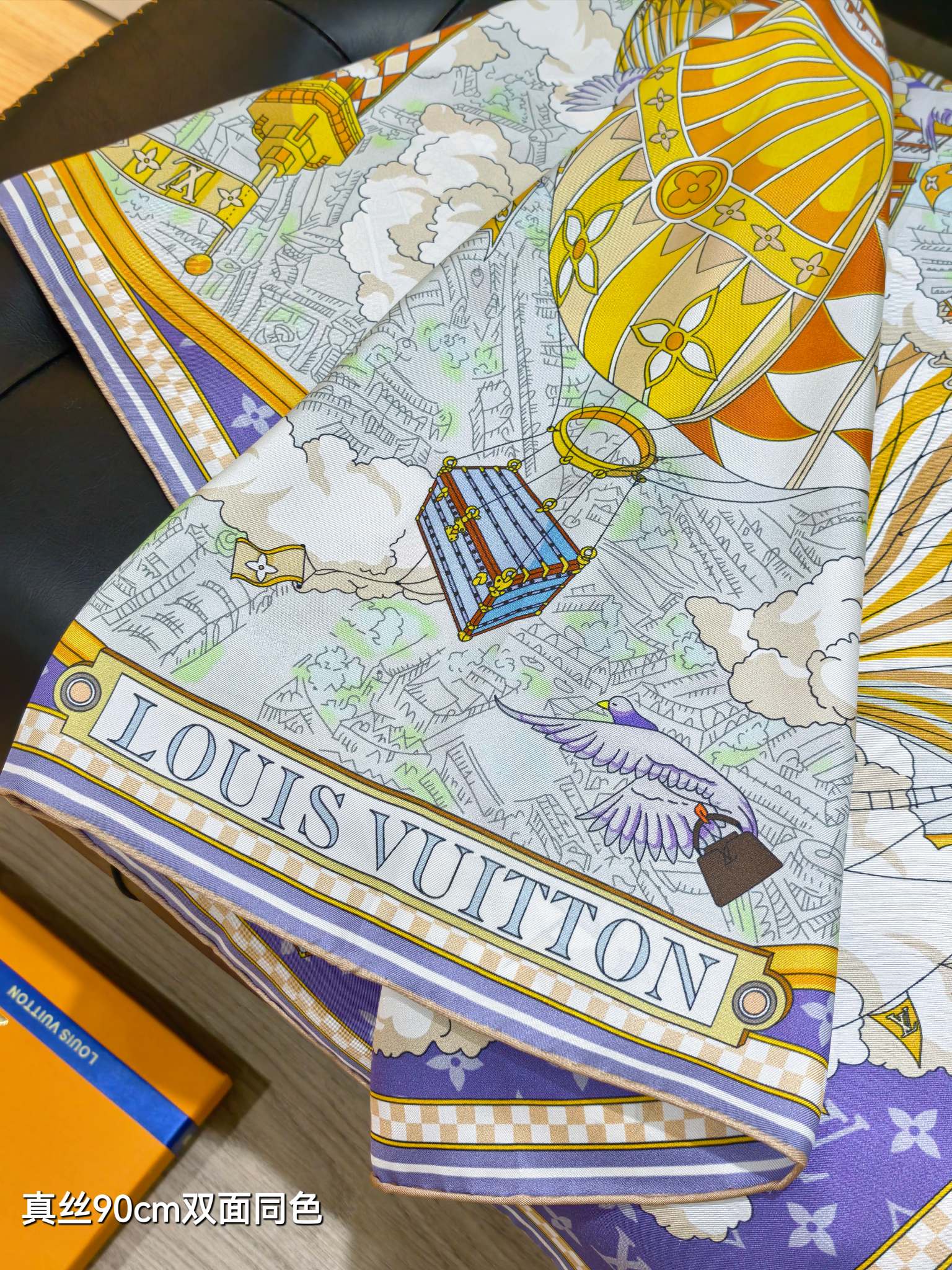 🌼SLV255618姆米双面 90x90cm斜纹真丝LV《》