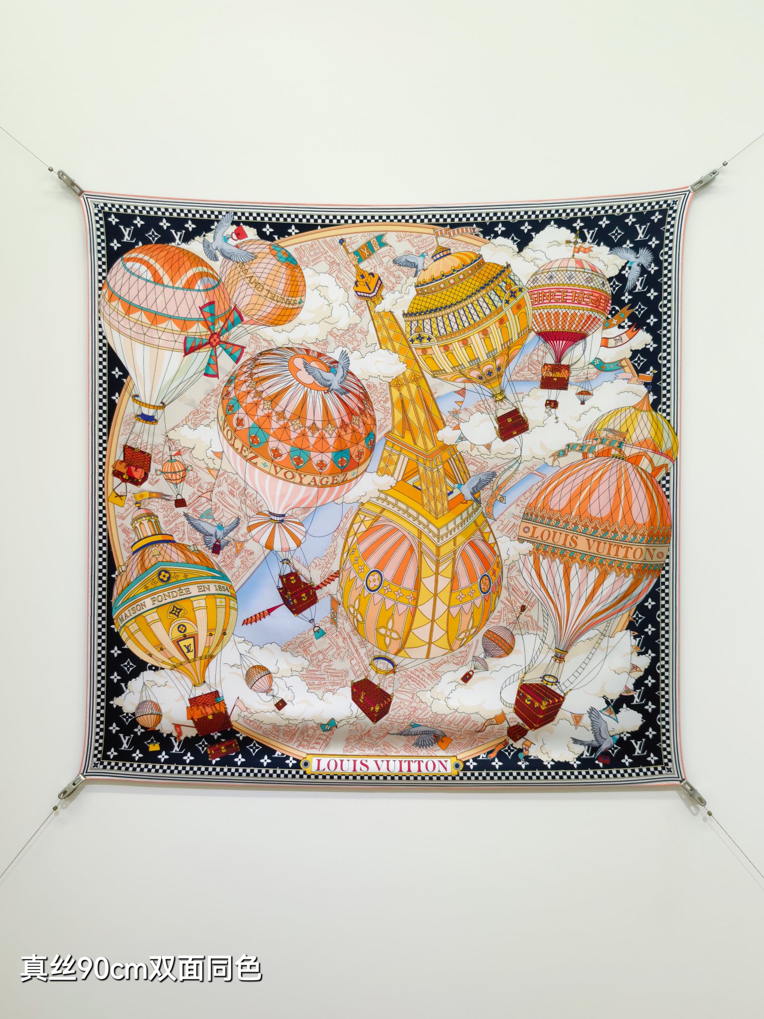 🌼SLV255618姆米双面 90x90cm斜纹真丝LV《》