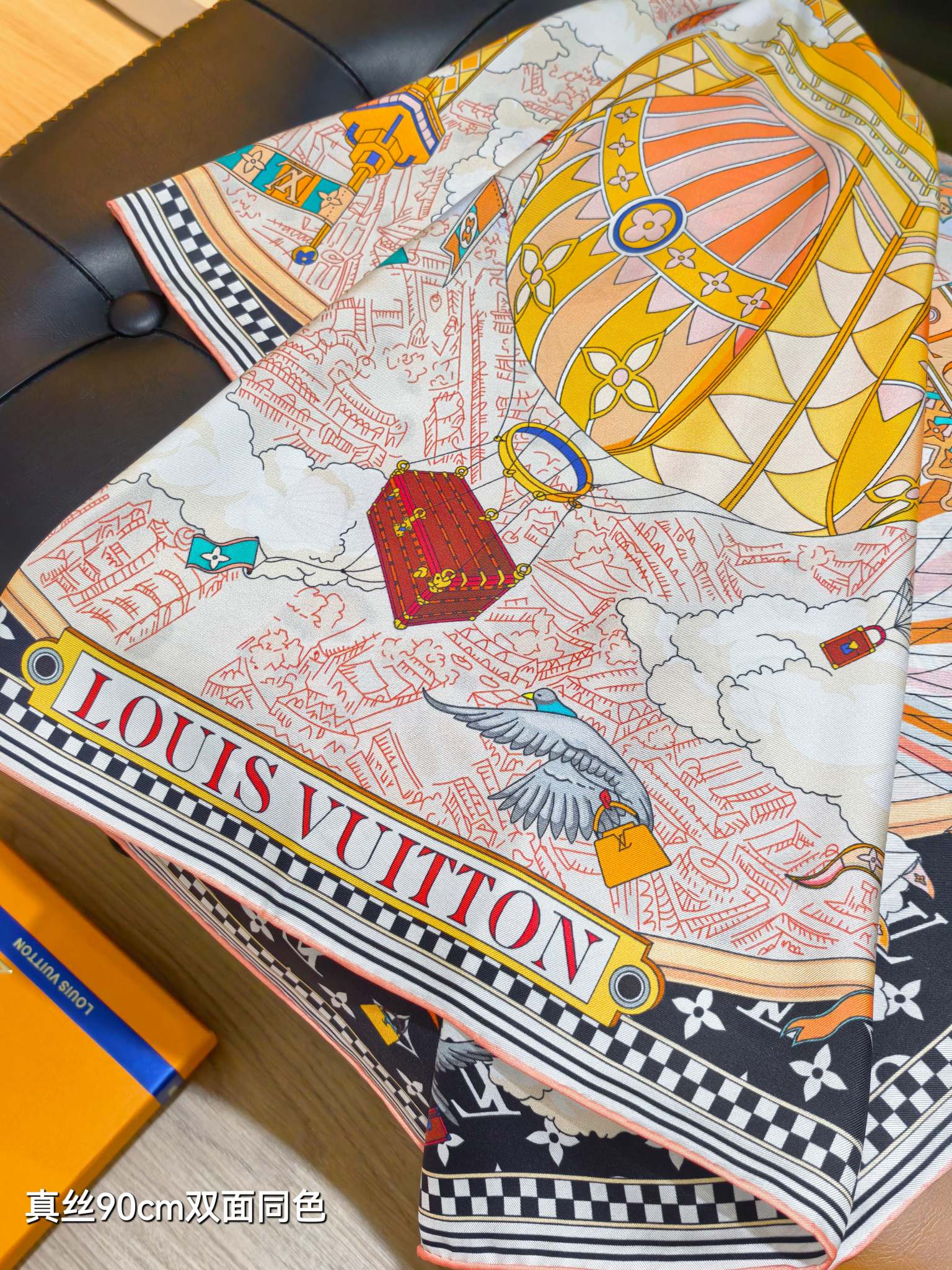 🌼SLV255618姆米双面 90x90cm斜纹真丝LV《》