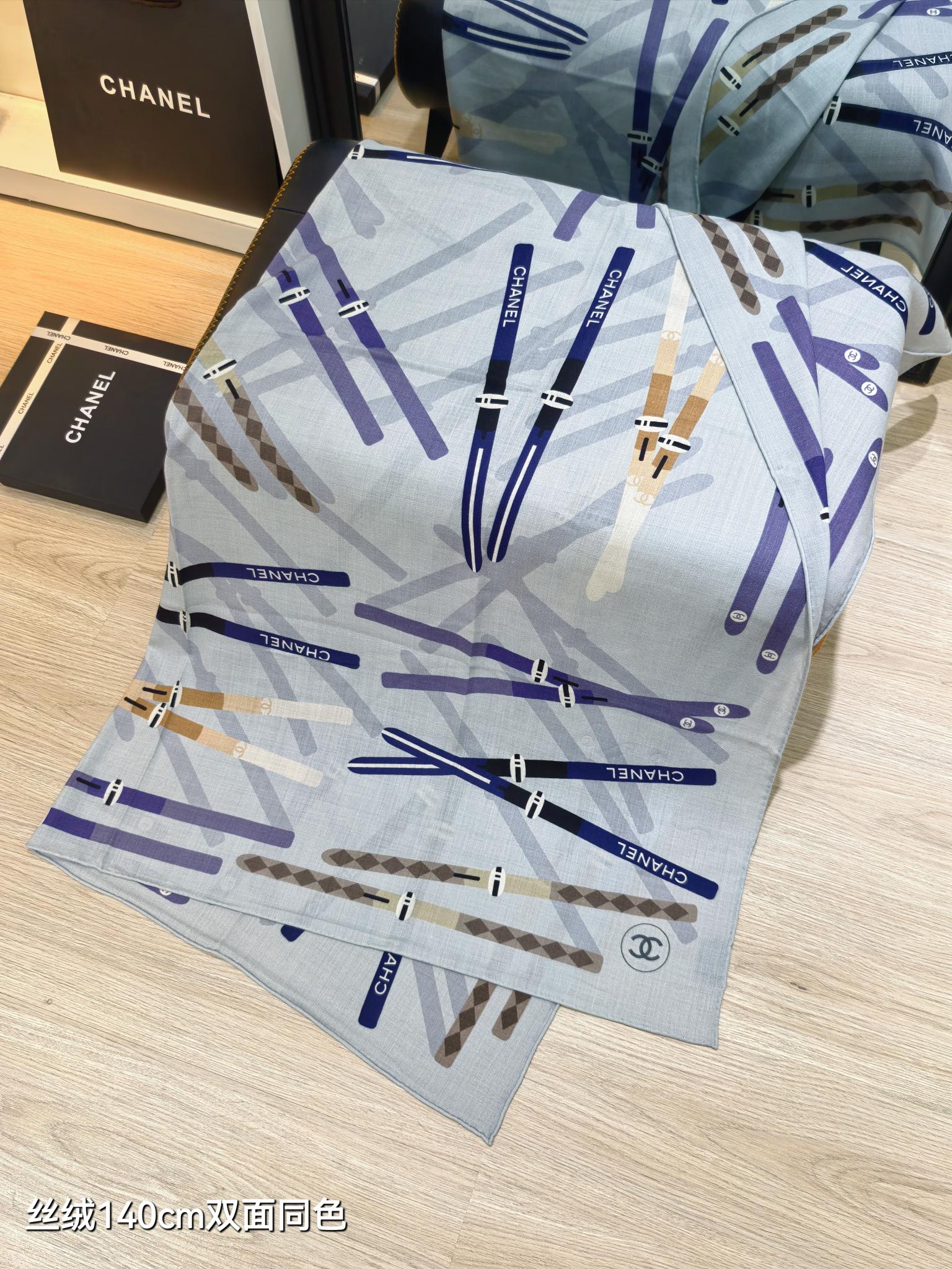 ❄RCC2594双面同色 140x140cm 70%羊绒30%真丝香奈儿《》