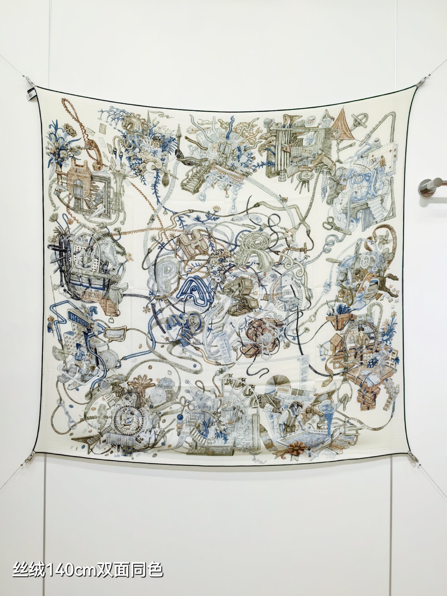 ❄RHMS2592双面同色 140x140cm 70%羊绒30%真丝爱马仕《爱马仕世界》