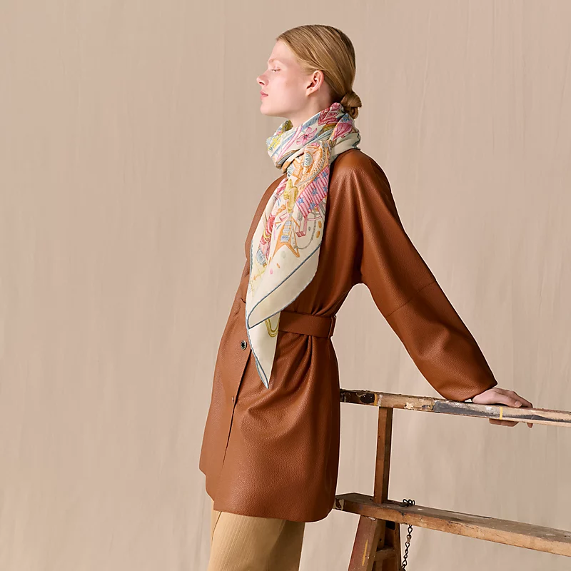 ❄RHMS2592双面同色 140x140cm 70%羊绒30%真丝爱马仕《爱马仕世界》