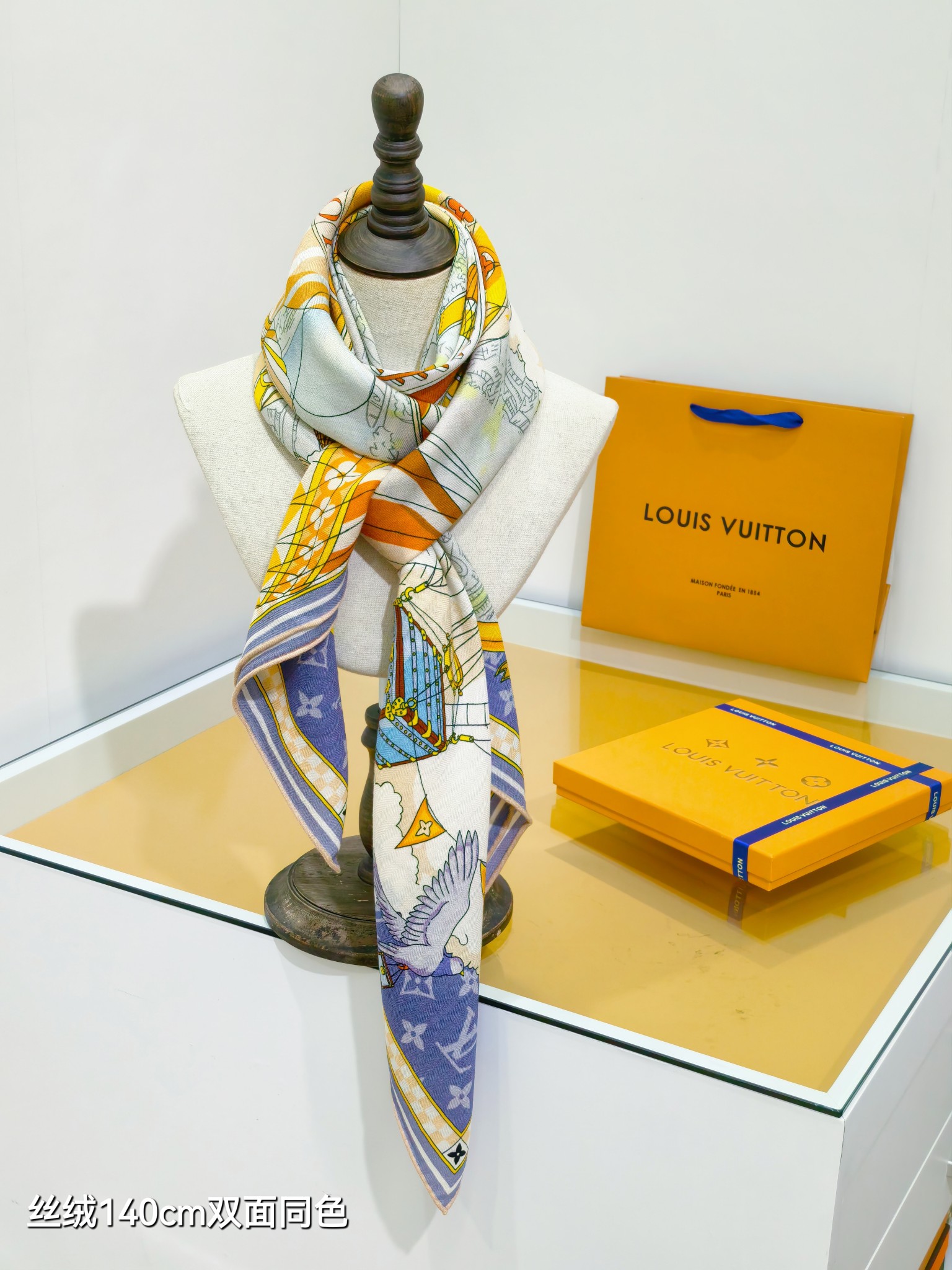 ❄RLV2557双面同色 140x140cm 70%羊绒30%真丝LV《》