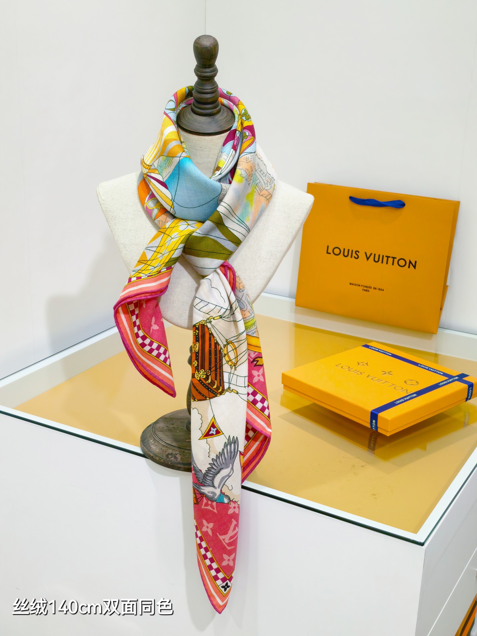 ❄RLV2557双面同色 140x140cm 70%羊绒30%真丝LV《》