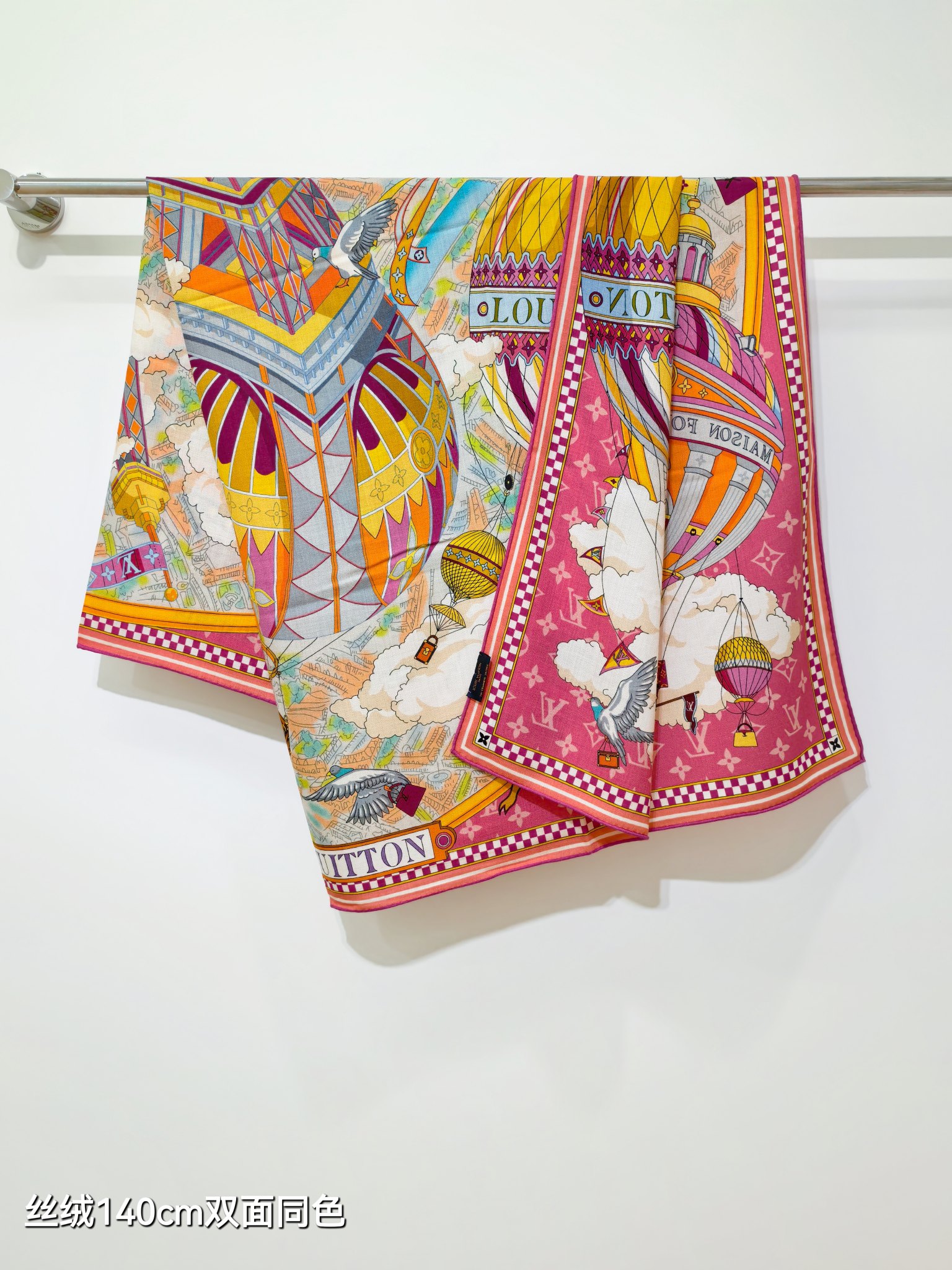 ❄RLV2557双面同色 140x140cm 70%羊绒30%真丝LV《》