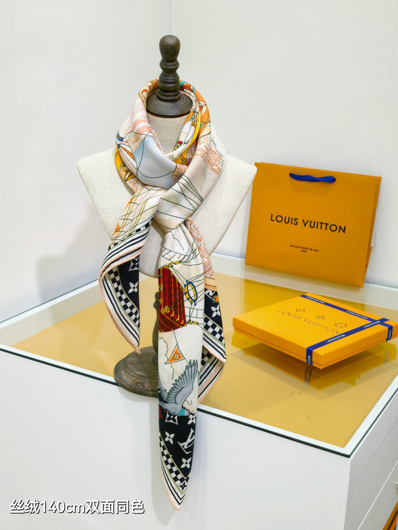 ❄RLV2557双面同色 140x140cm 70%羊绒30%真丝LV《》