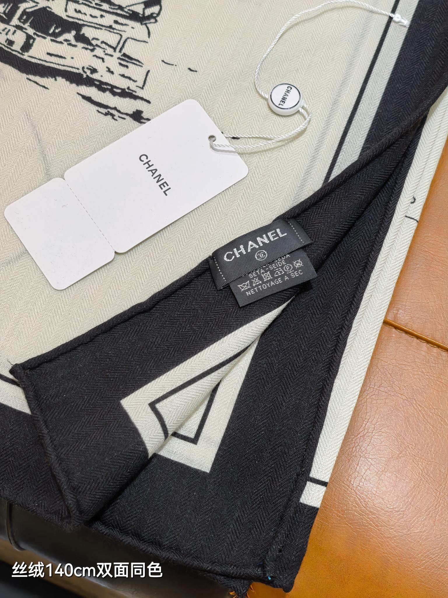 ❄RCC2597双面同色 140x140cm 70%羊绒30%真丝香奈儿《》