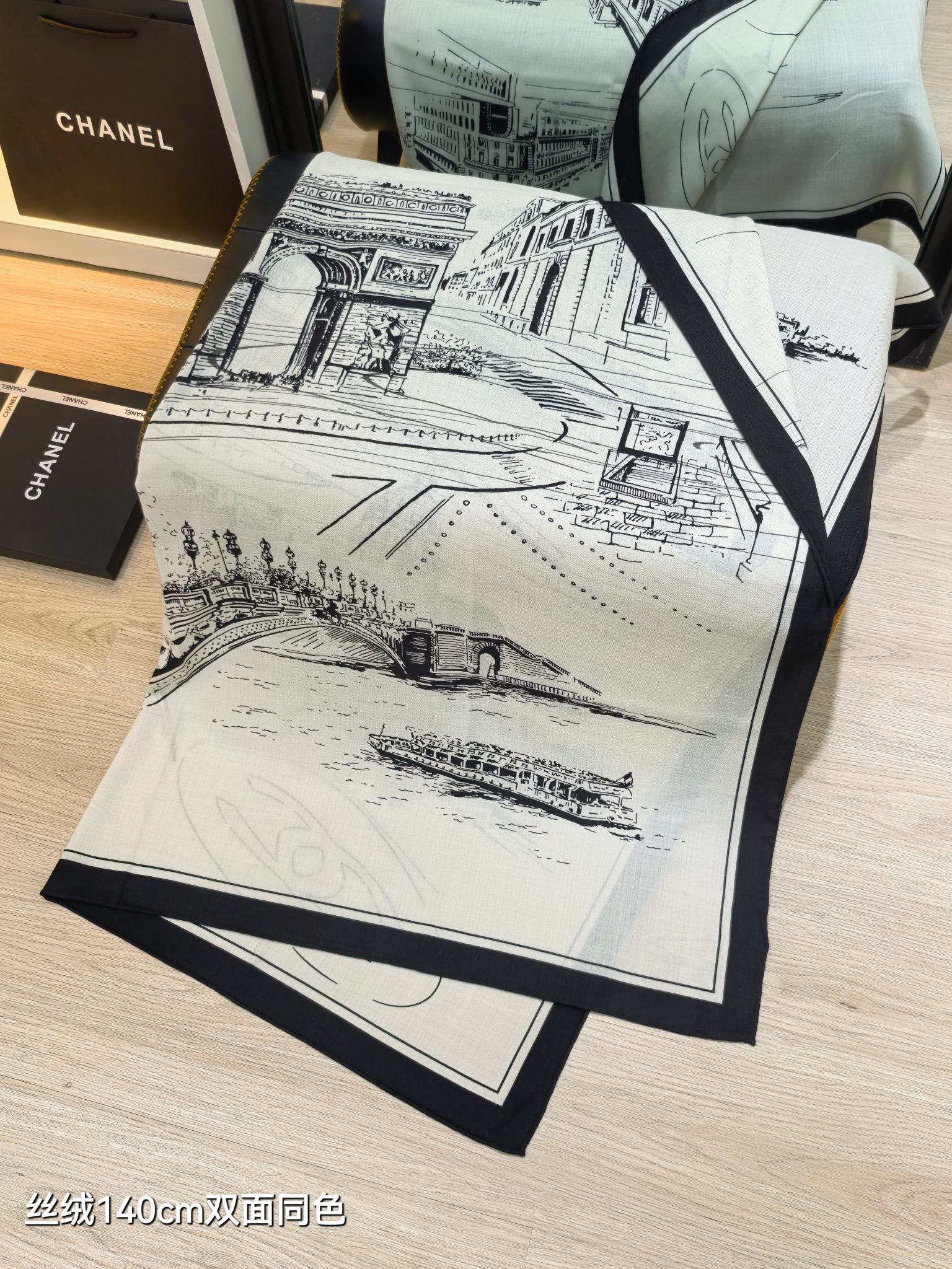 ❄RCC2597双面同色 140x140cm 70%羊绒30%真丝香奈儿《》