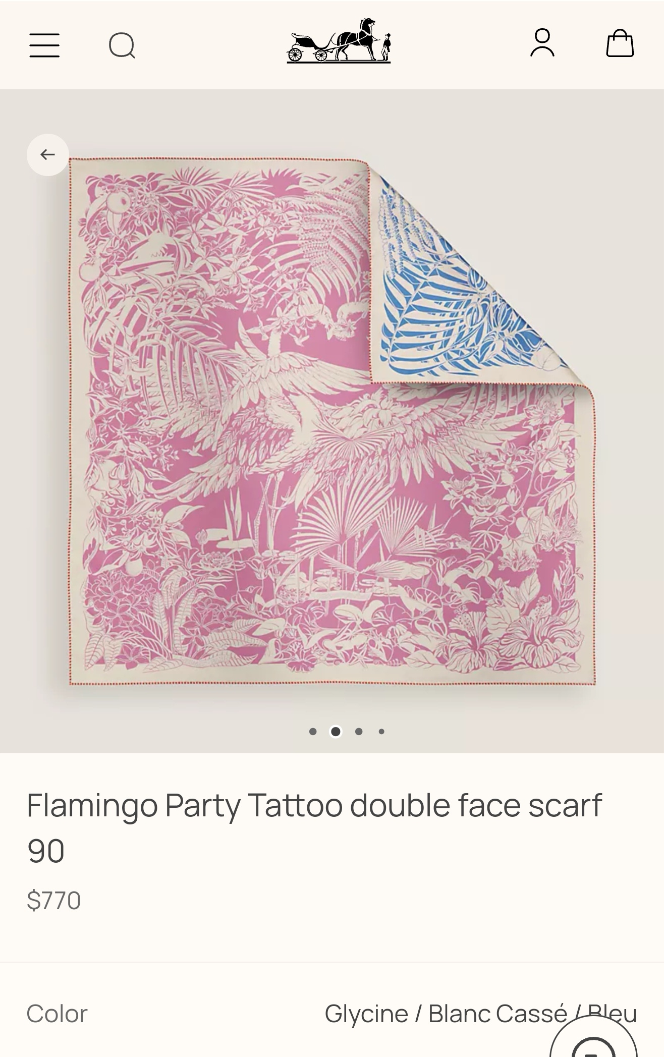 🌼SHMS259718姆米双面异色 90x90cm斜纹真丝爱马仕《红鹤派对图腾版》